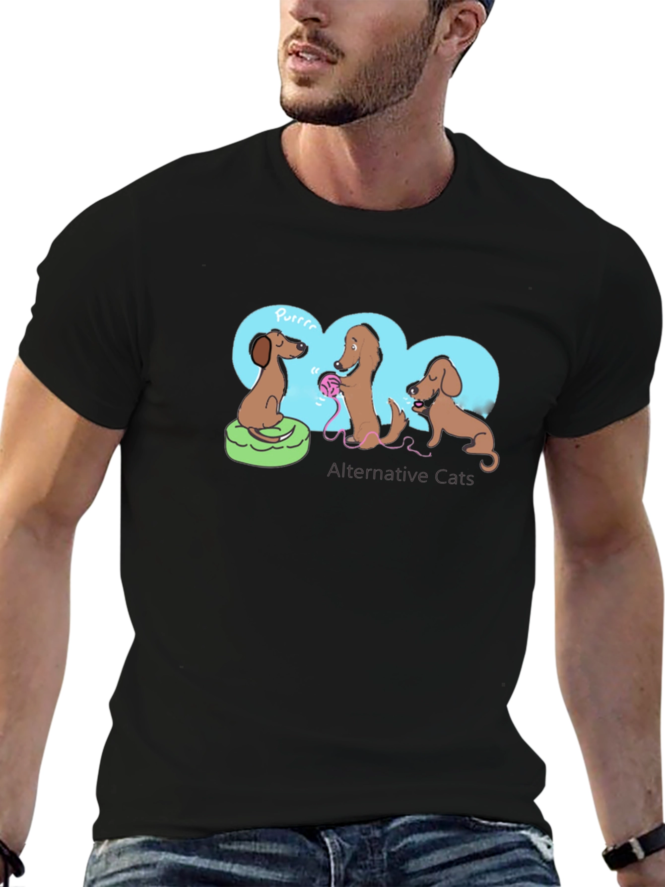 Dachshund Alternative Cats Graphic Tee