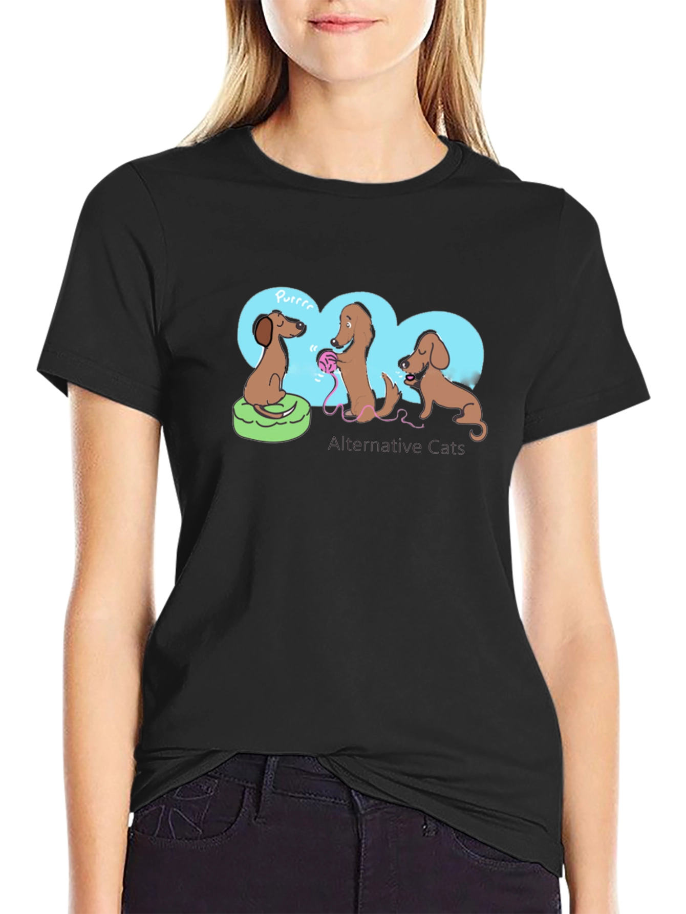 Dachshund Alternative Cats Graphic Tee