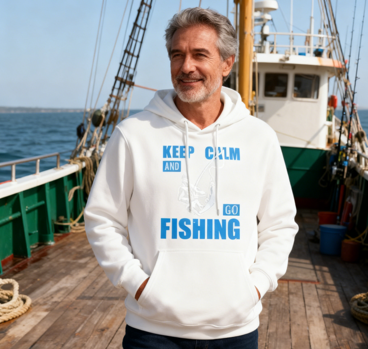 Angler’s Statement Fishing Rod Design Hoodie