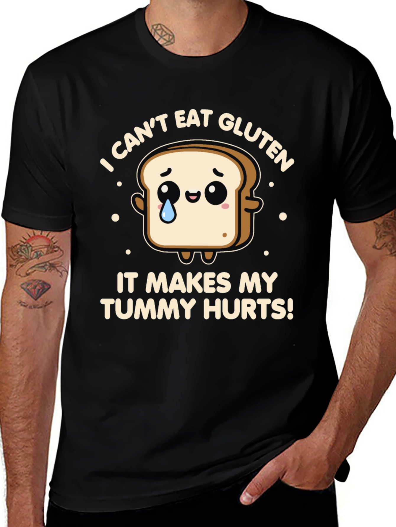 Funny Gluten Allergy T-Shirt - Tummy Hurts