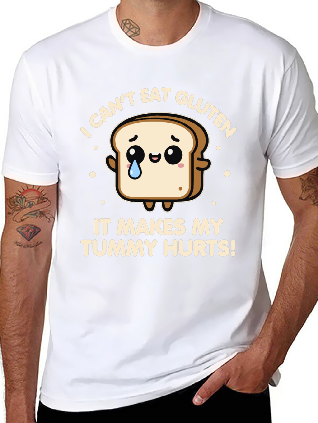Funny Gluten Allergy T-Shirt - Tummy Hurts