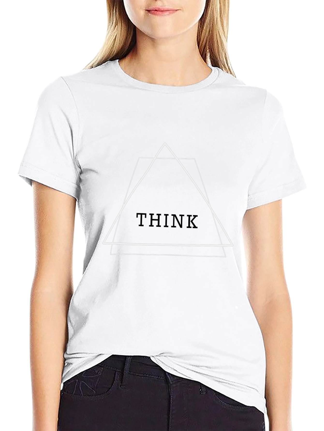 Geometric Think Tee - Modern Minimalist Design