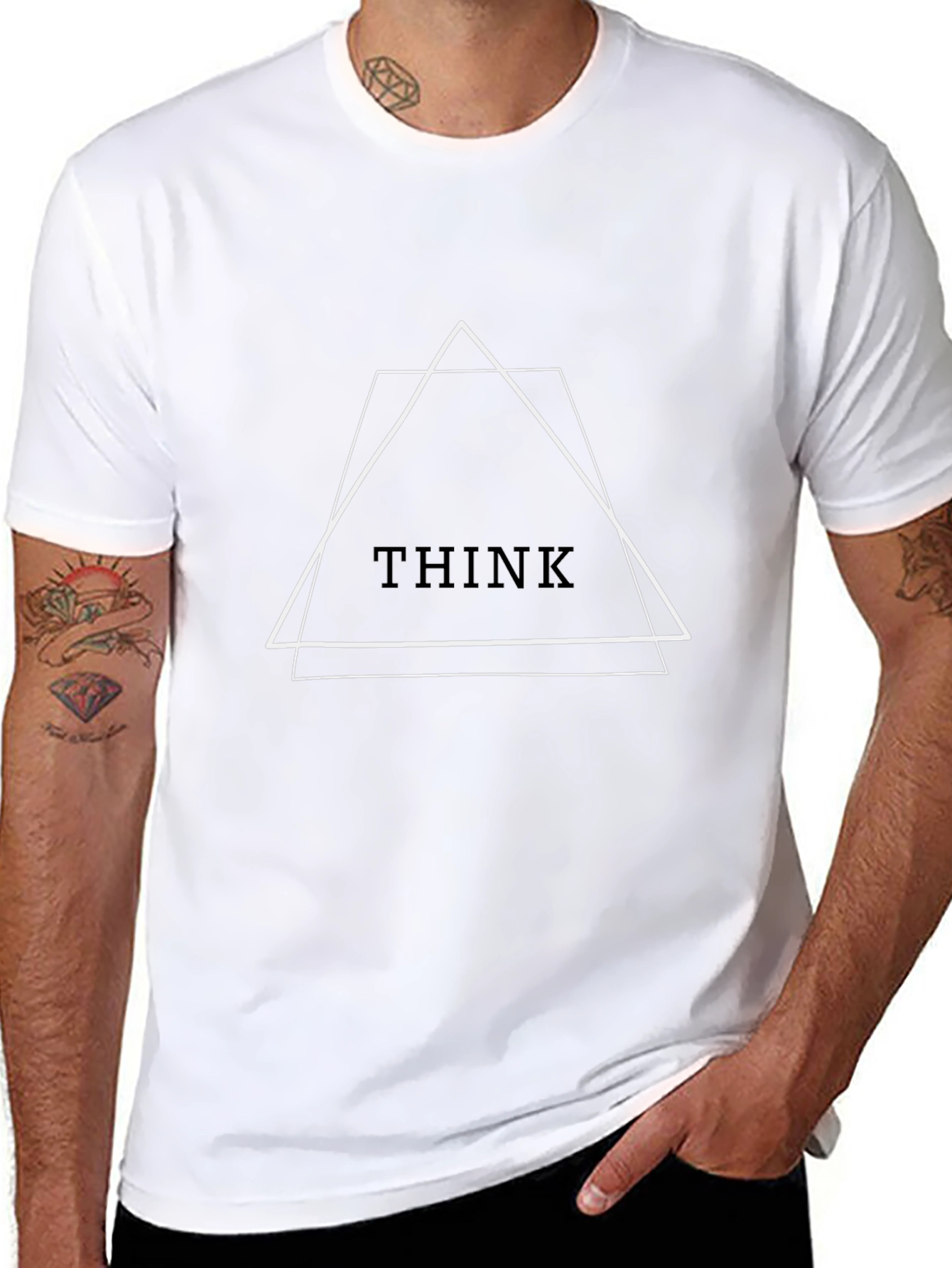 Geometric Think Tee - Modern Minimalist Design