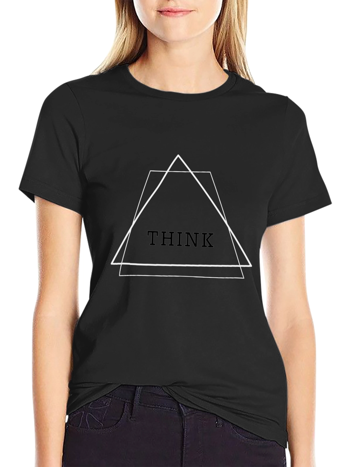 Geometric Think Tee - Modern Minimalist Design