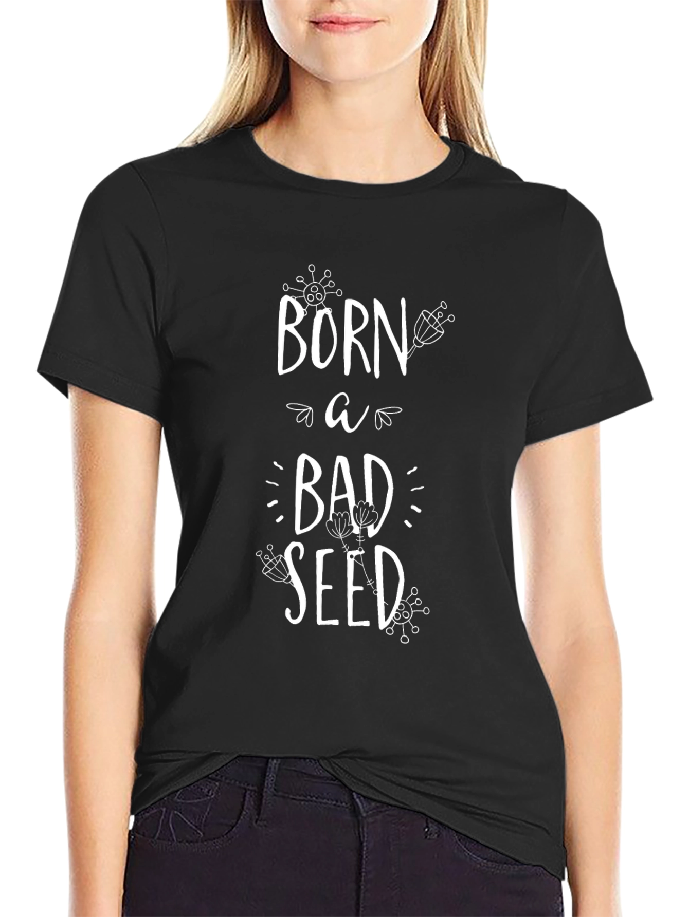 Born A Bad Seed Black Graphic Tee