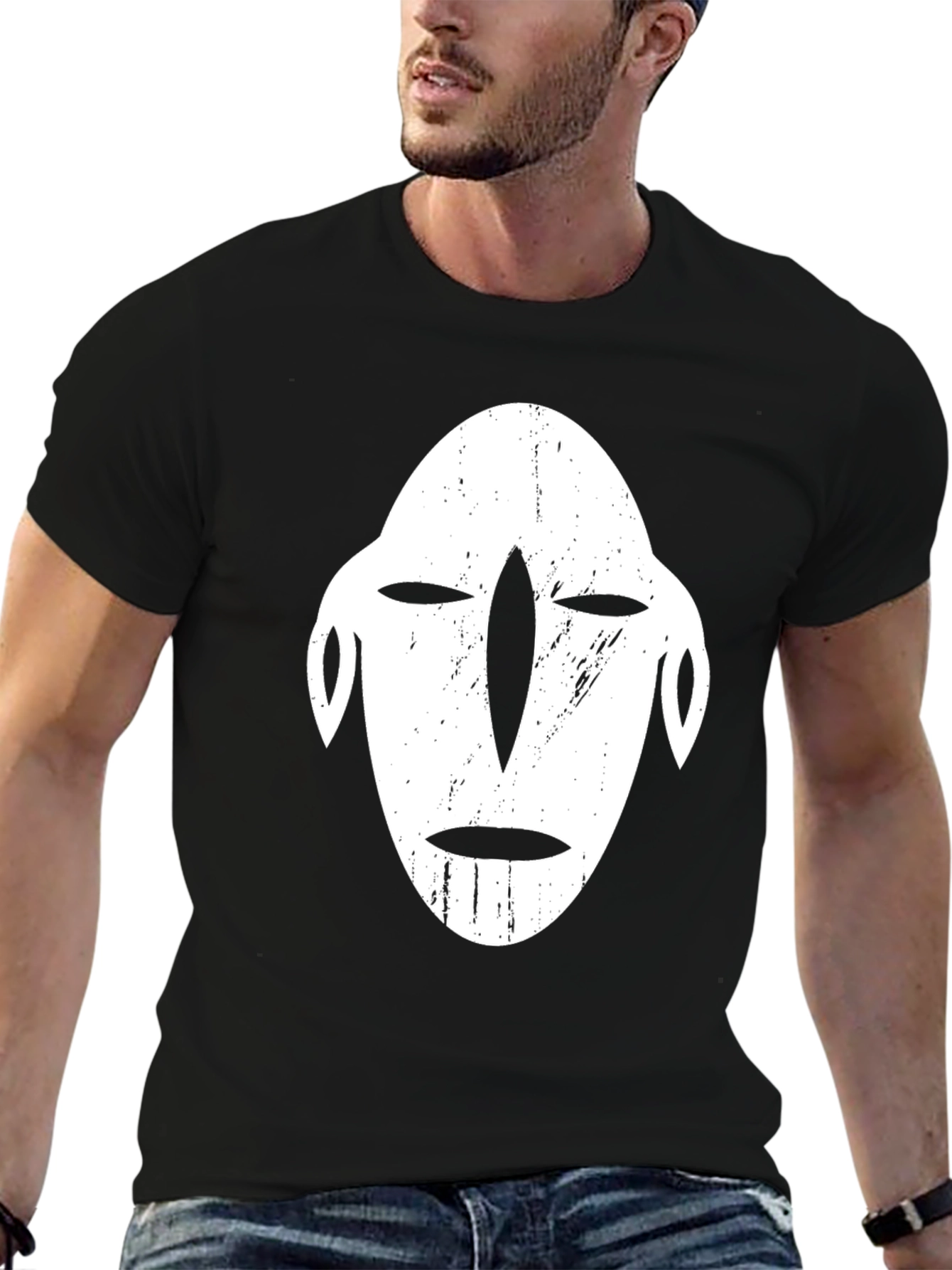 Tribal Mask Graphic Black T-Shirt