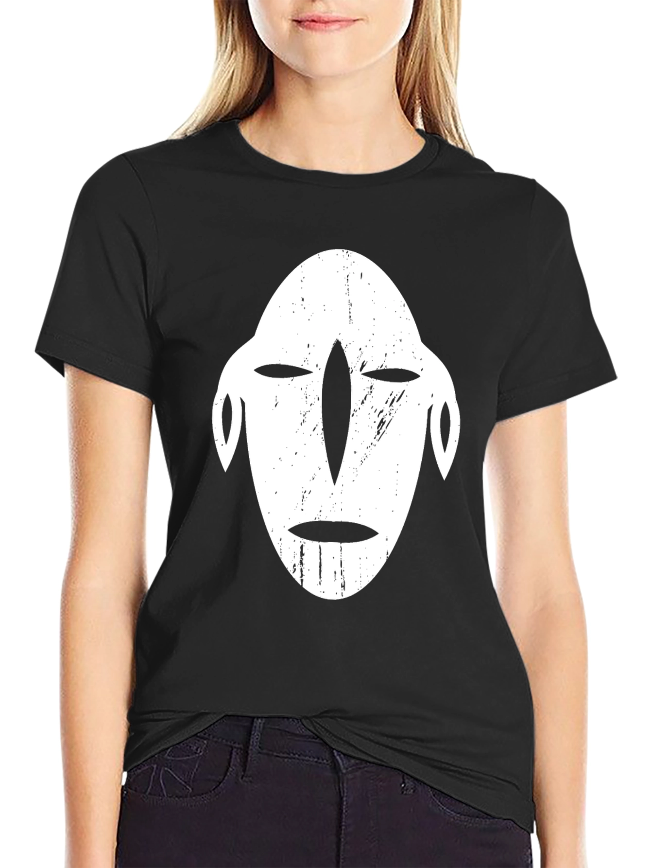 Tribal Mask Graphic Black T-Shirt