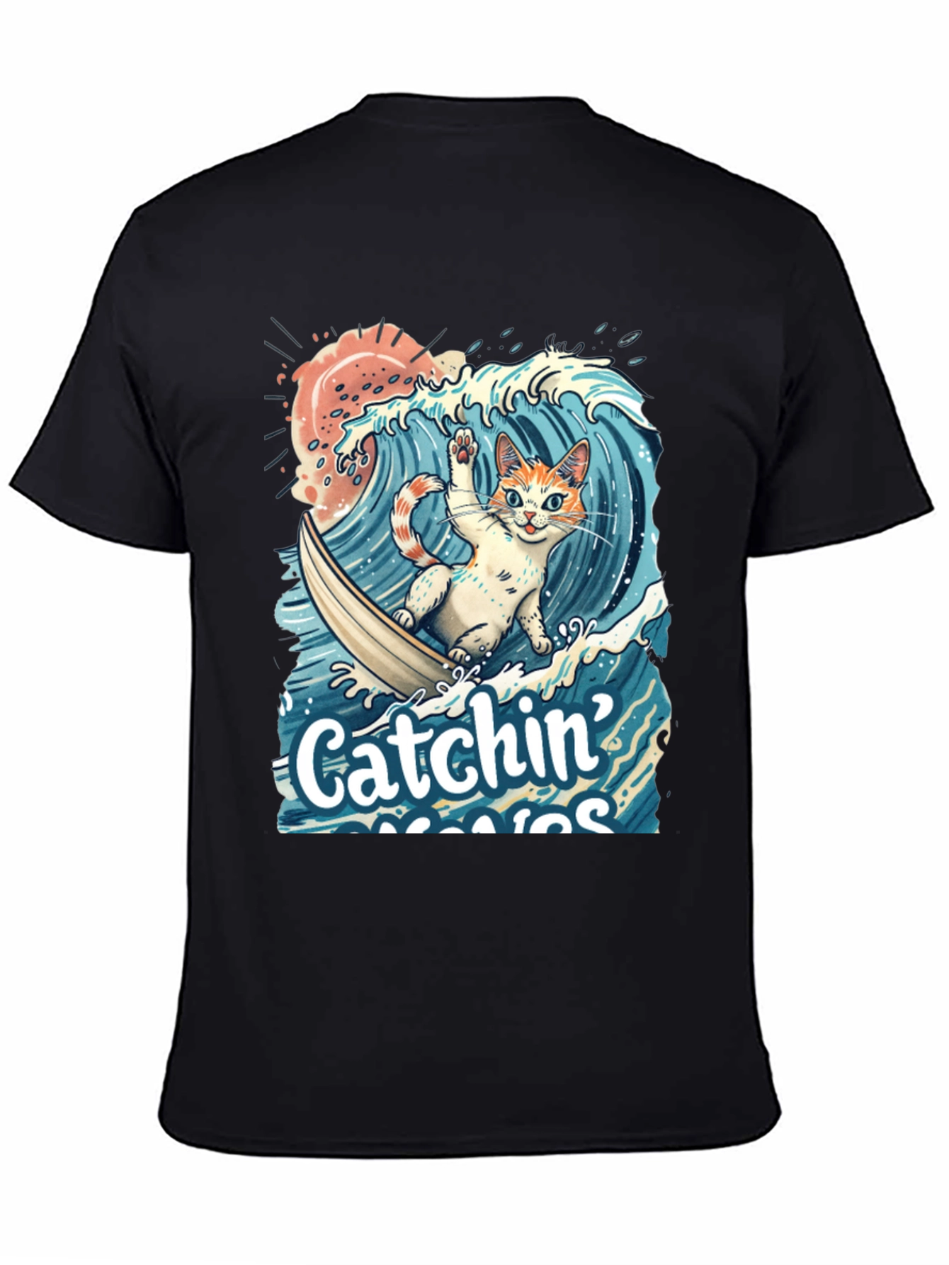 Catchin Waves Cat T-Shirt