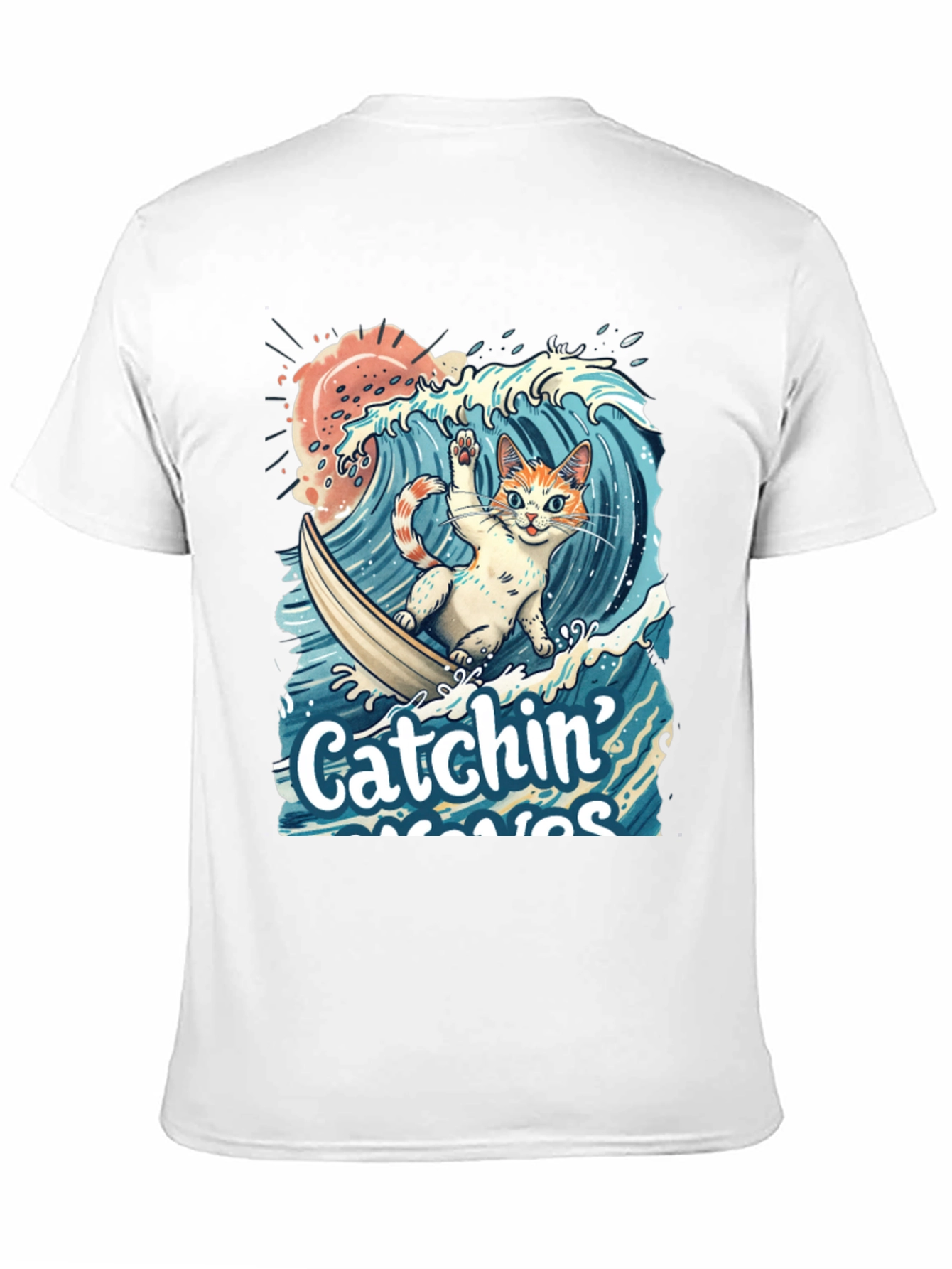 Catchin Waves Cat T-Shirt