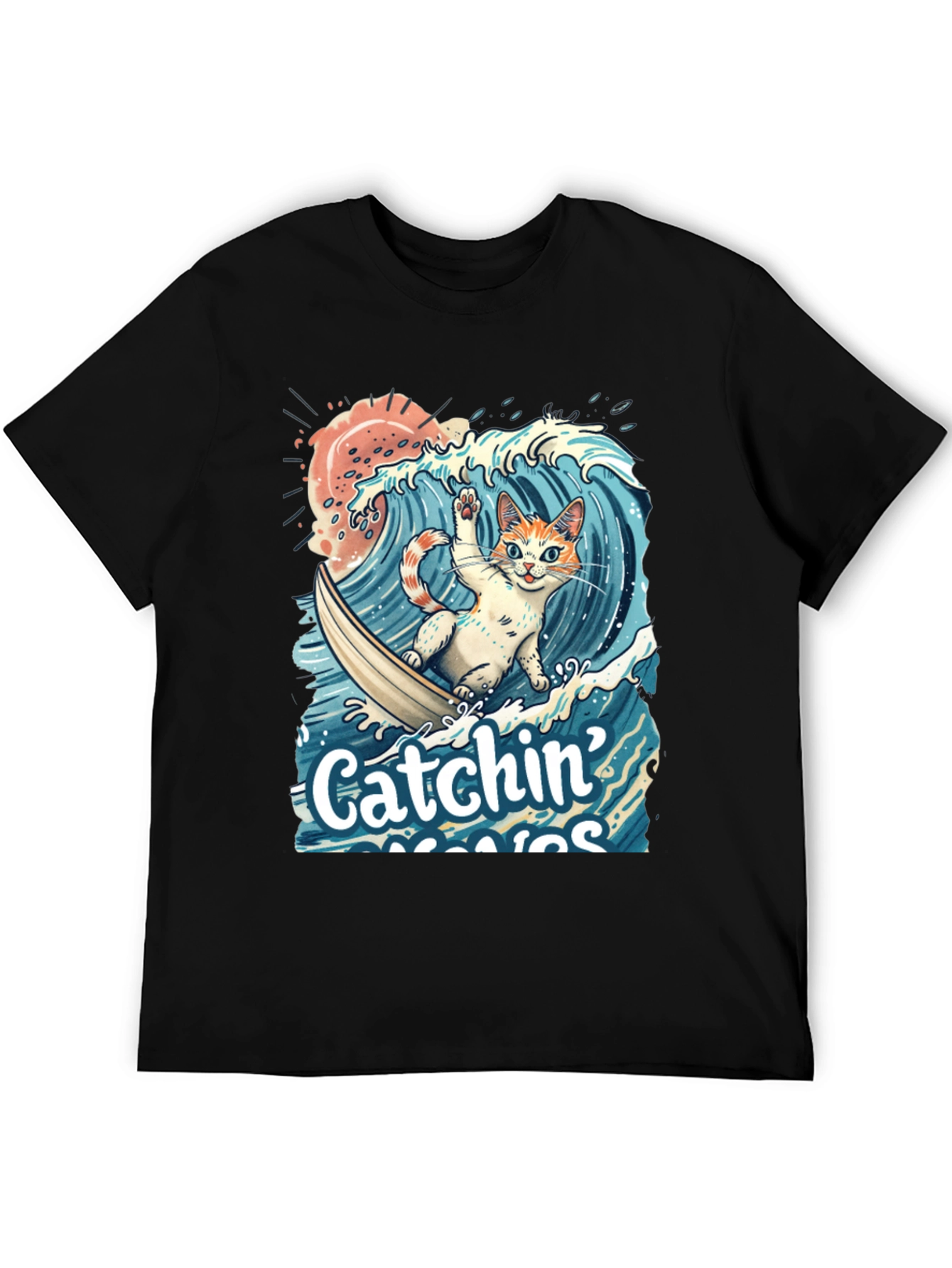 Catchin Waves Cat T-Shirt