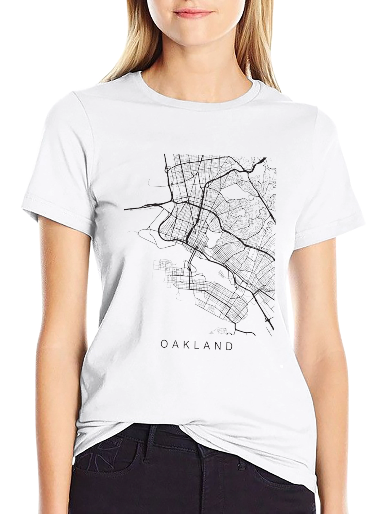 Oakland Map Black Graphic Tee
