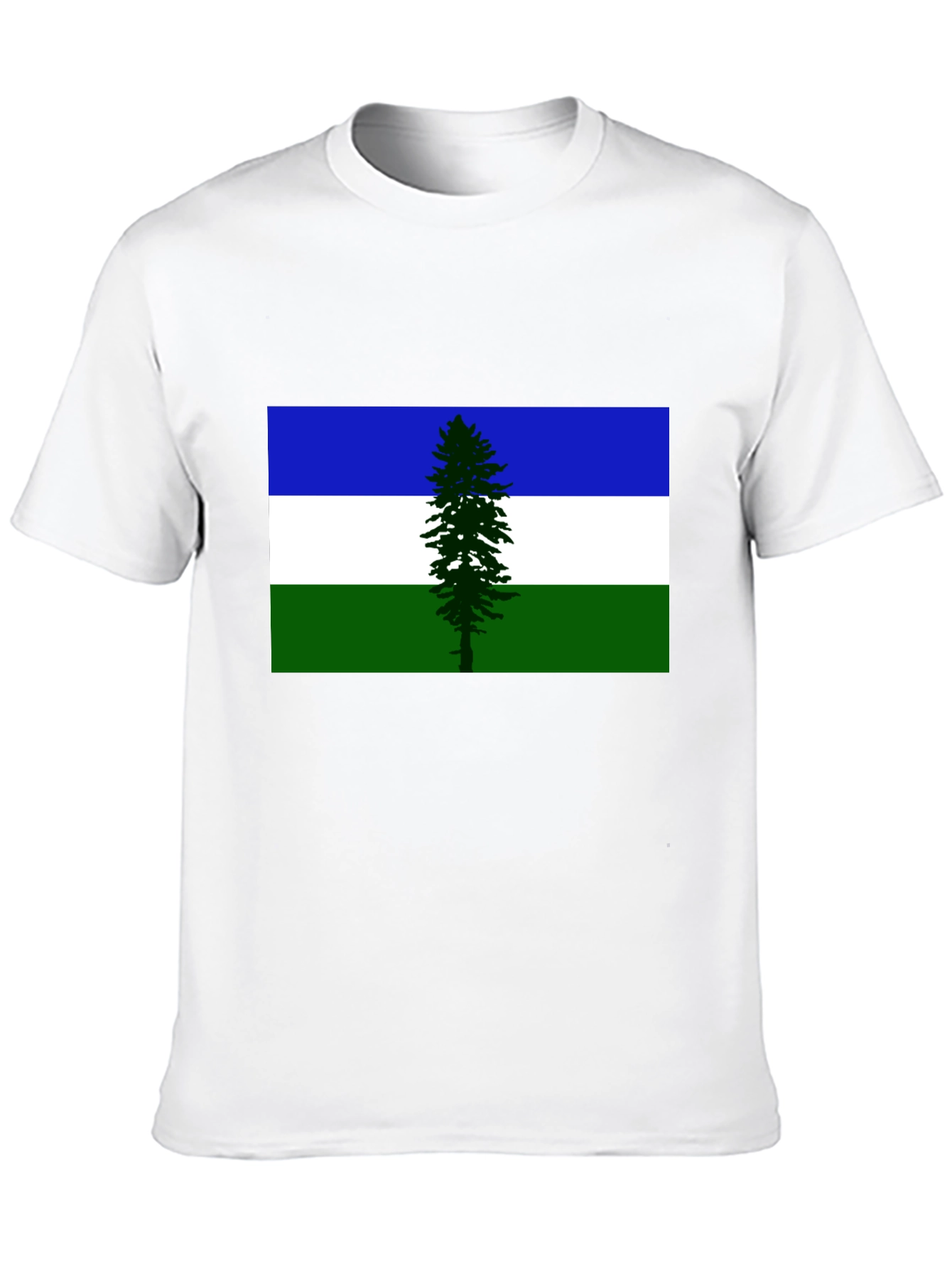 Evergreen Flag Graphic Tee - Soft Black Cotton T-Shirt