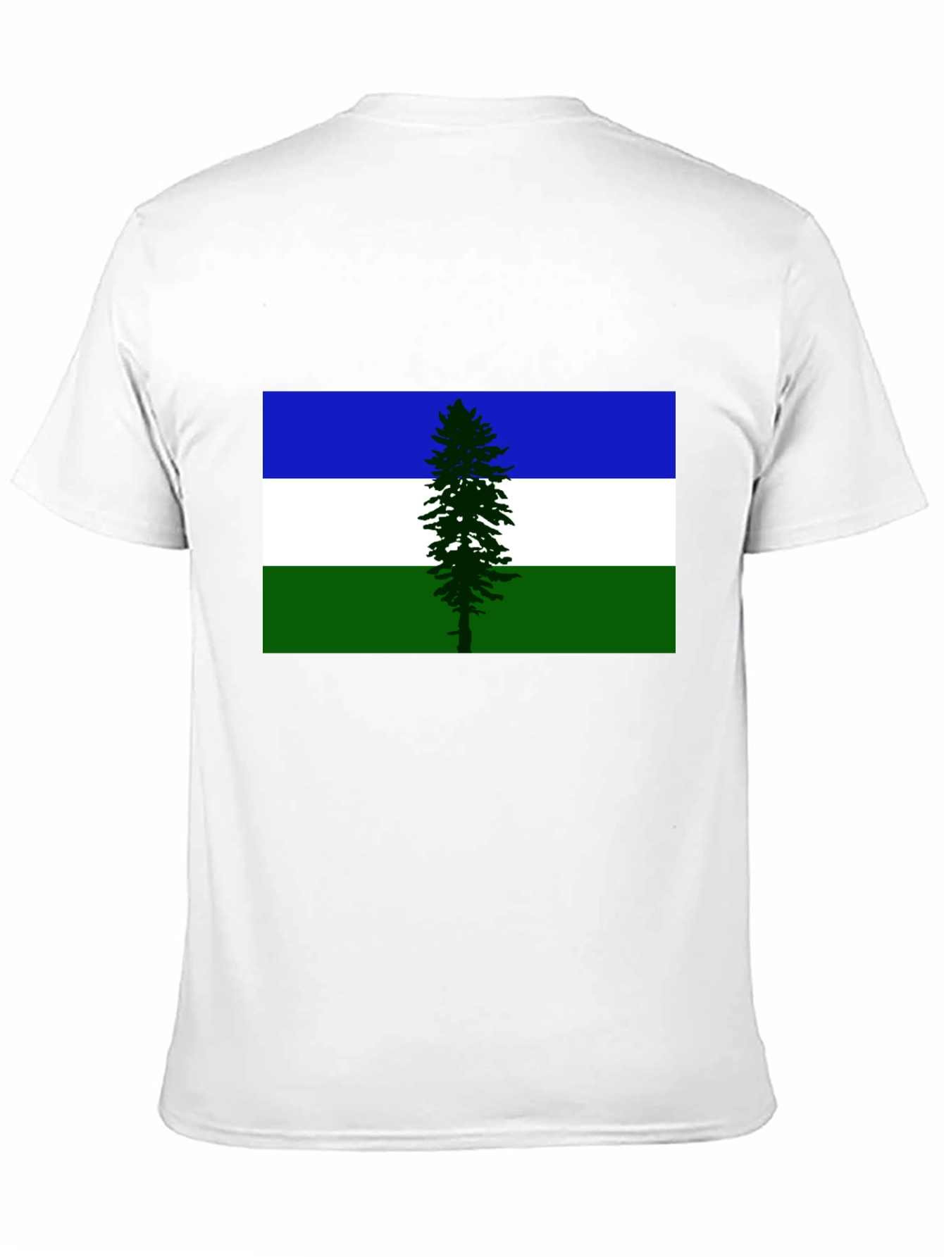 Evergreen Flag Graphic Tee - Soft Black Cotton T-Shirt