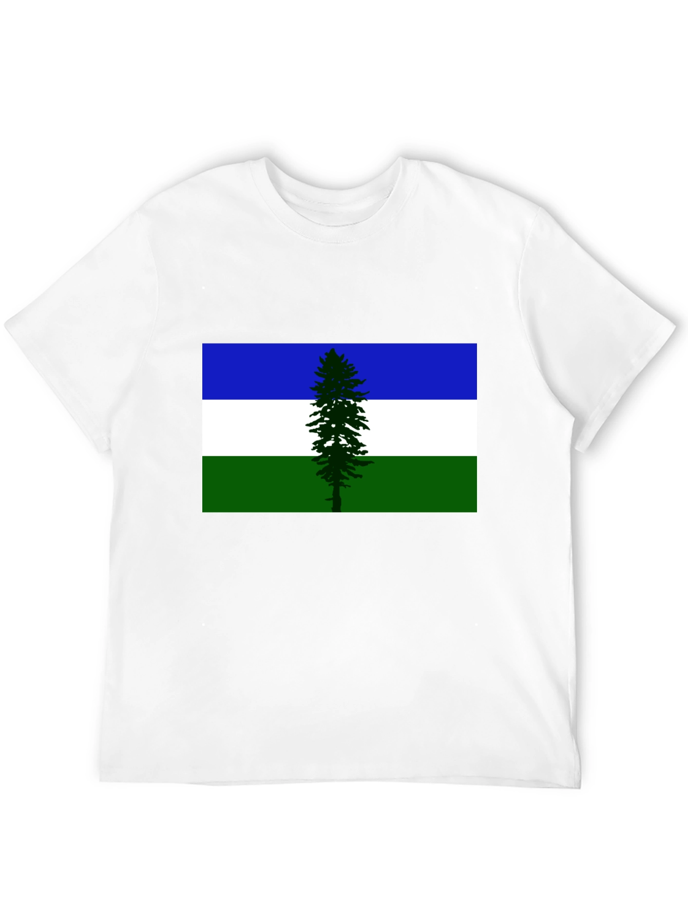 Evergreen Flag Graphic Tee - Soft Black Cotton T-Shirt
