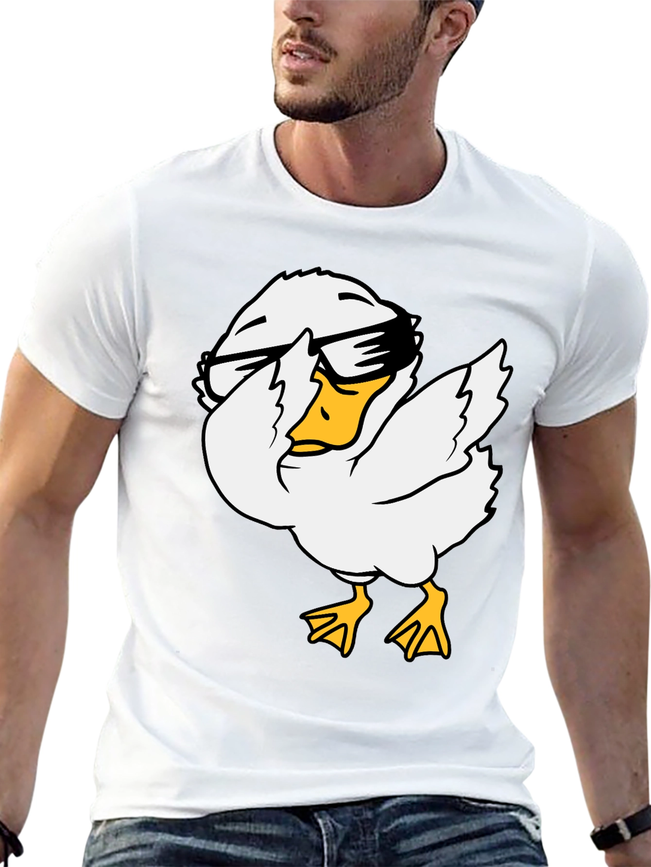 Cool Duck Graphic Tee - Black Cotton T-Shirt