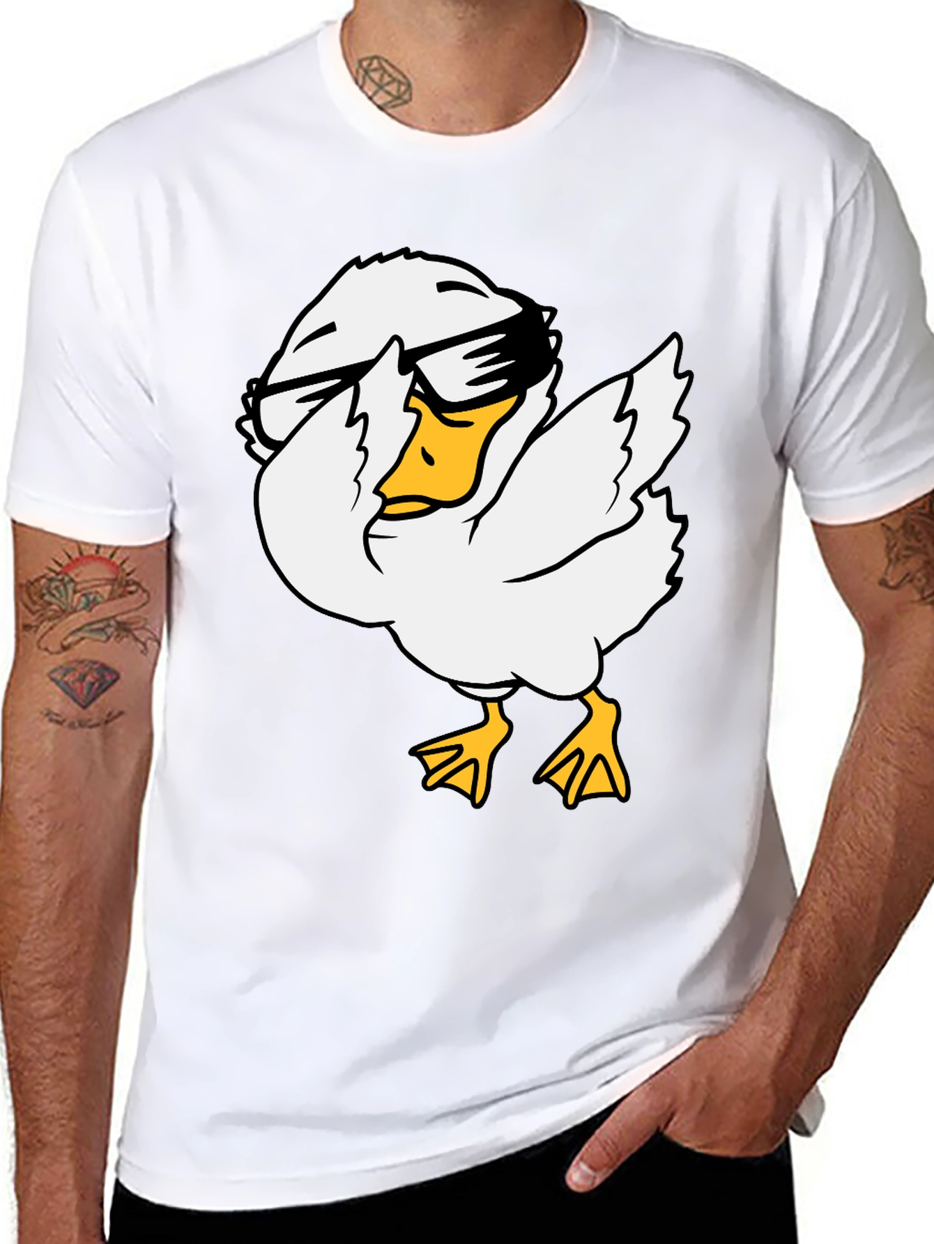 Cool Duck Graphic Tee - Black Cotton T-Shirt