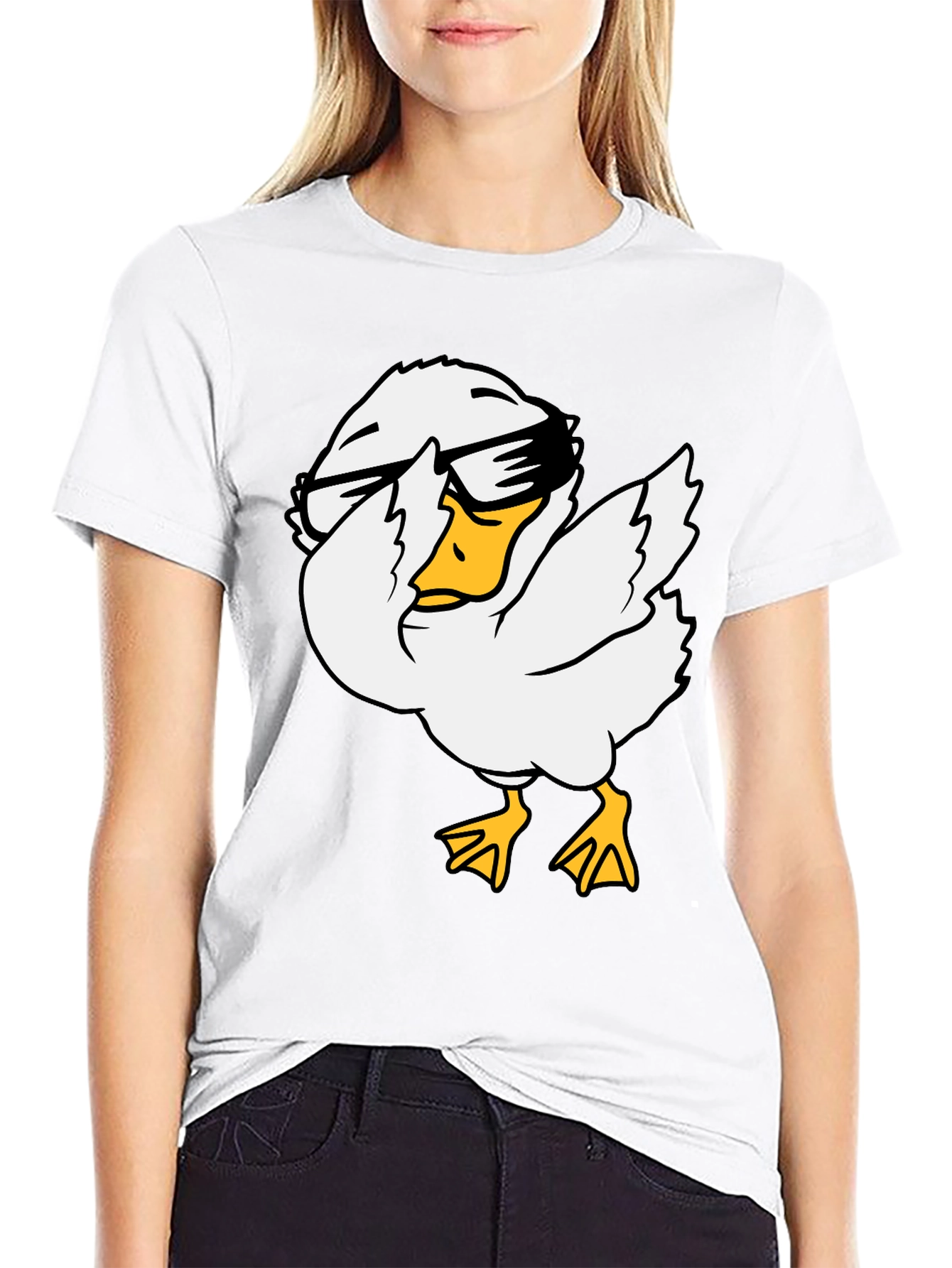 Cool Duck Graphic Tee - Black Cotton T-Shirt