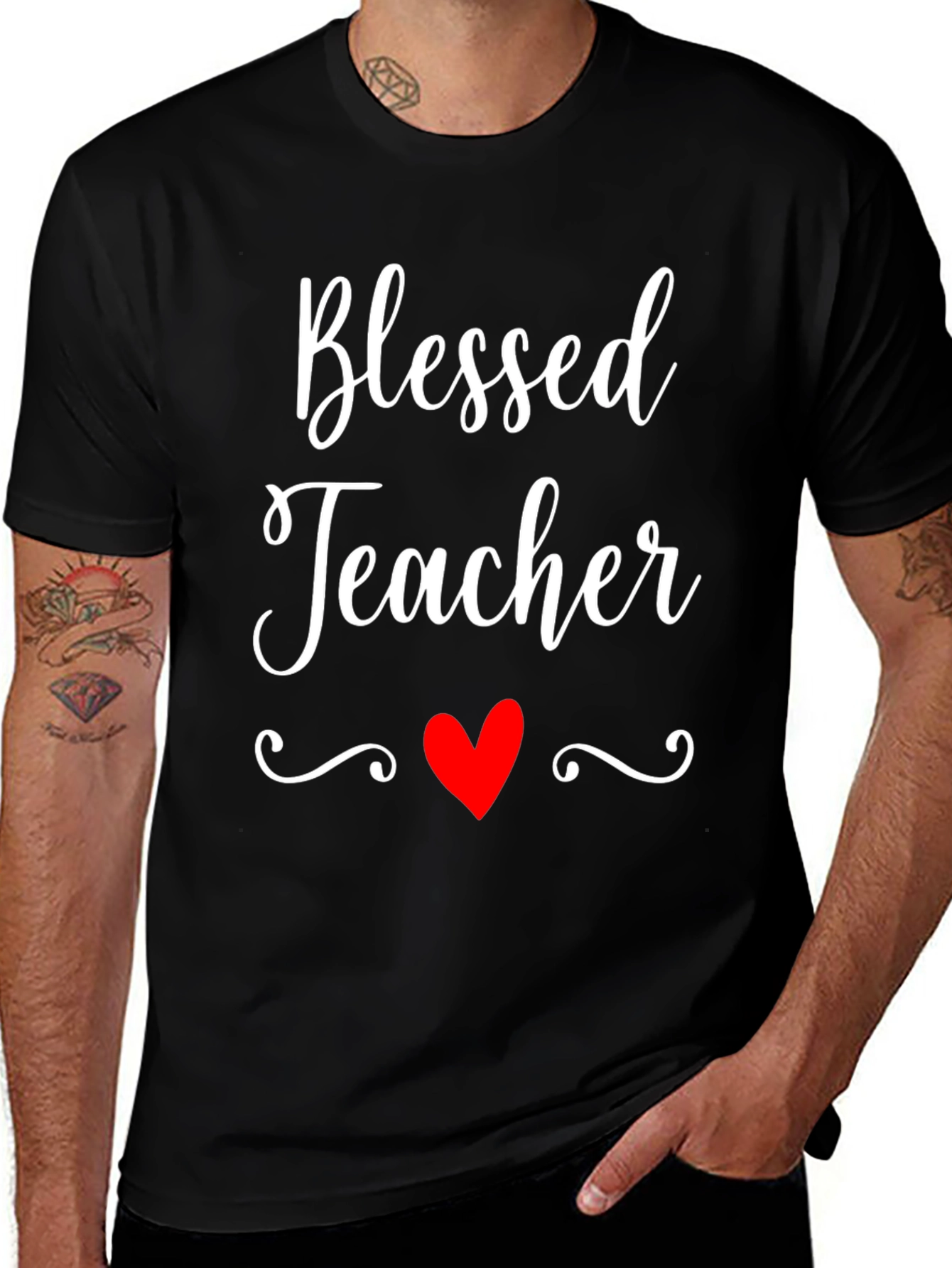 Blessed Teacher Graphic T-Shirt - Black