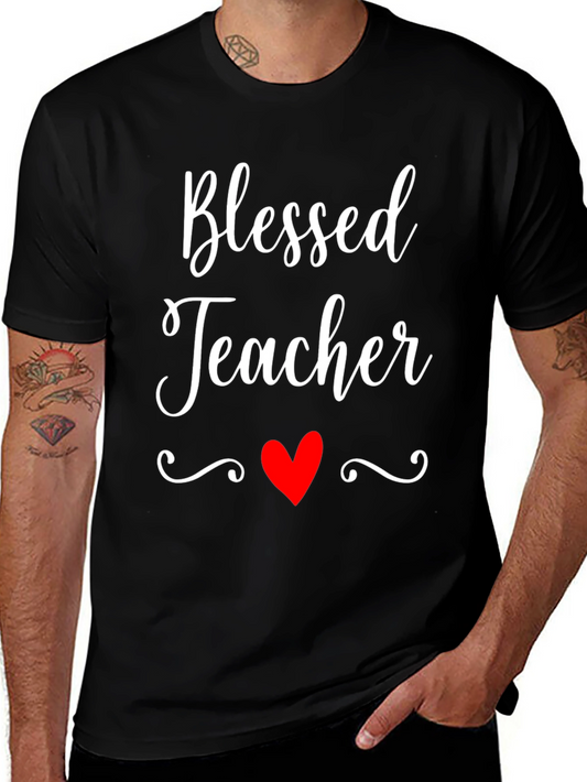 Blessed Teacher Graphic T-Shirt - Black
