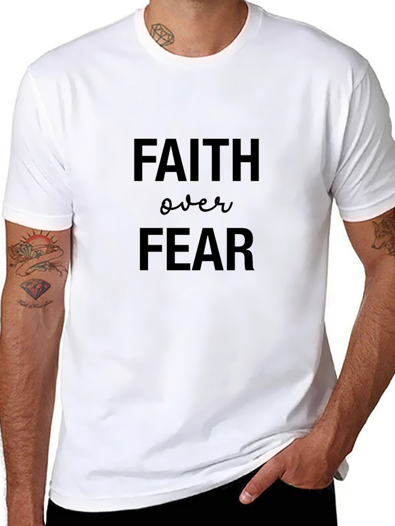 Faith Over Fear Graphic Black T-Shirt