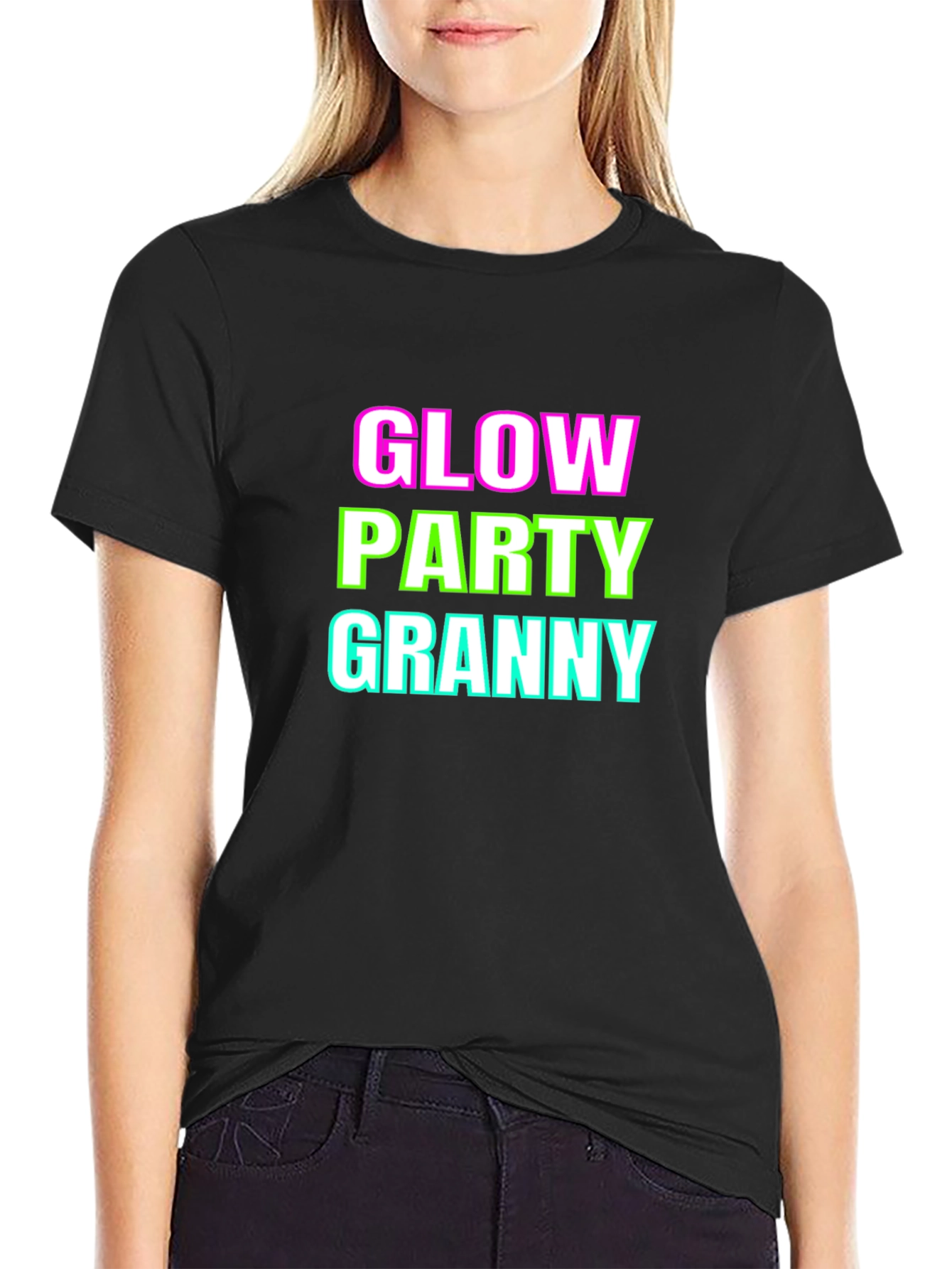 Glow Party Granny Graphic T-Shirt