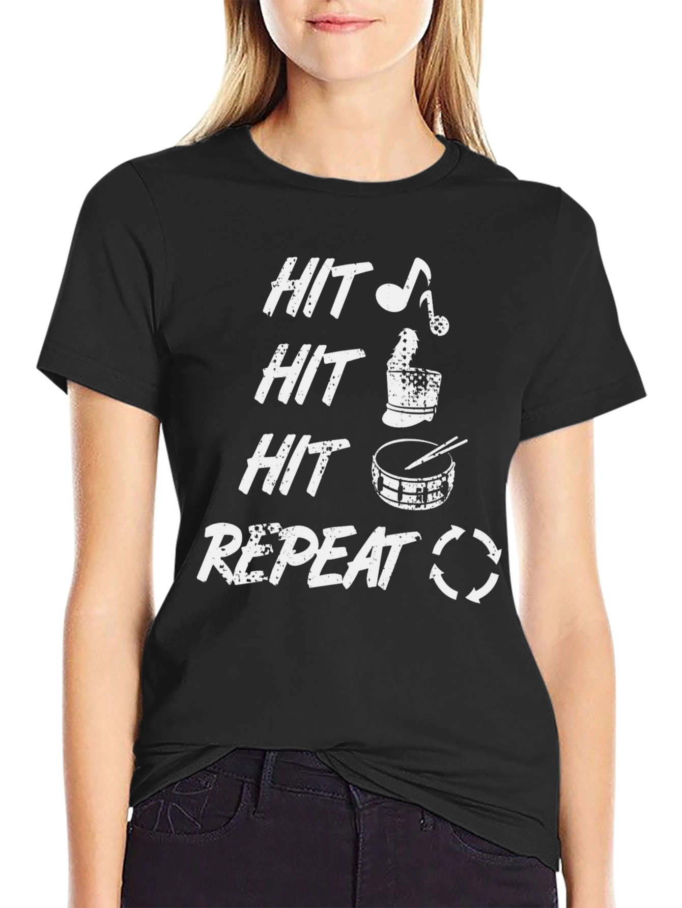 Hit Repeat Drummer T-Shirt: Rock On!
