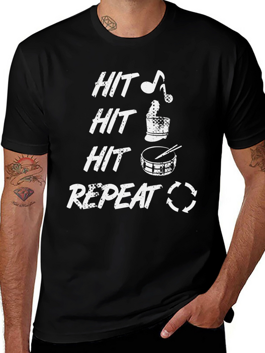 Hit Repeat Drummer T-Shirt: Rock On!