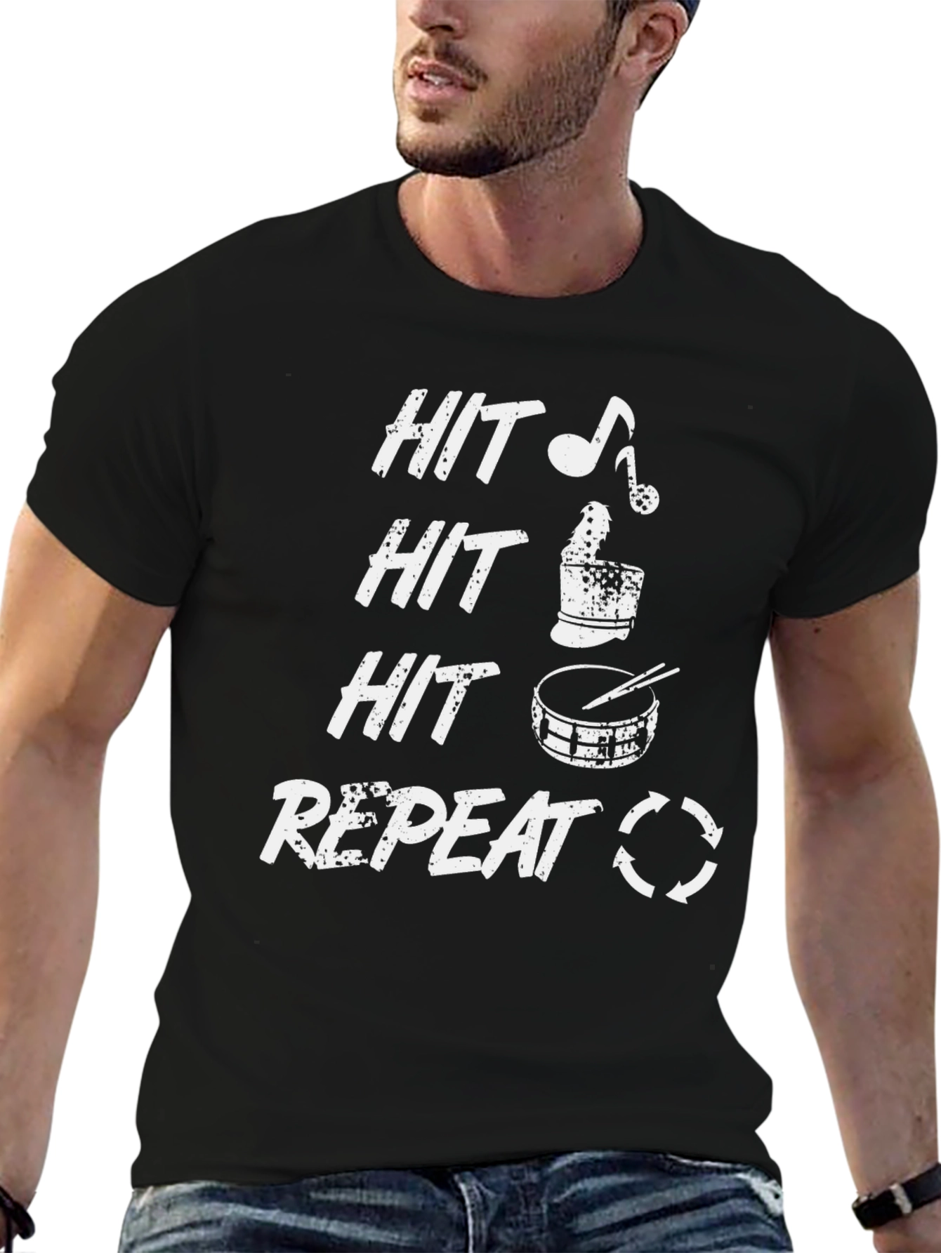 Hit Repeat Drummer T-Shirt: Rock On!