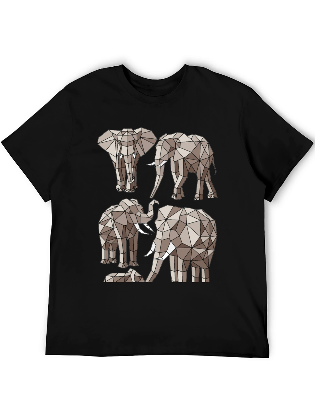 Geometric Elephant Tee - Modern Animal Print Shirt