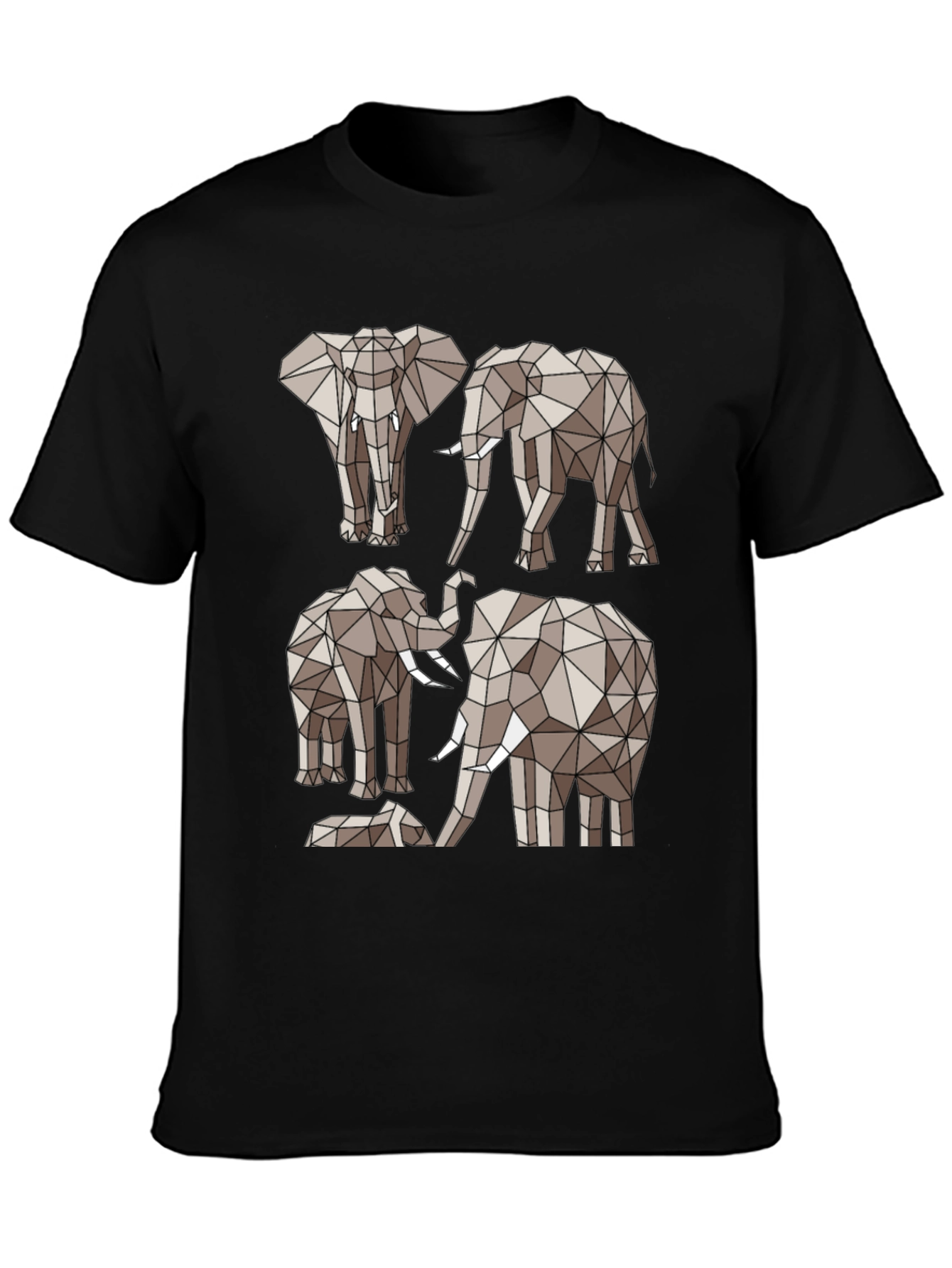 Geometric Elephant Tee - Modern Animal Print Shirt