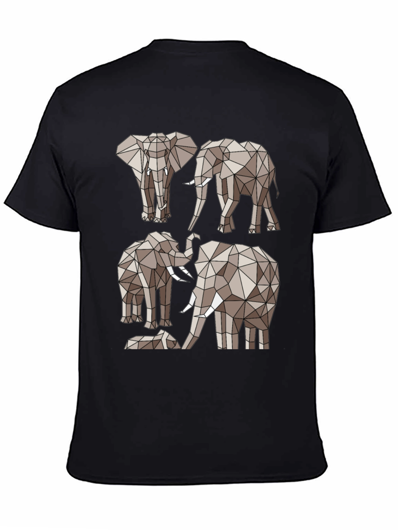 Geometric Elephant Tee - Modern Animal Print Shirt
