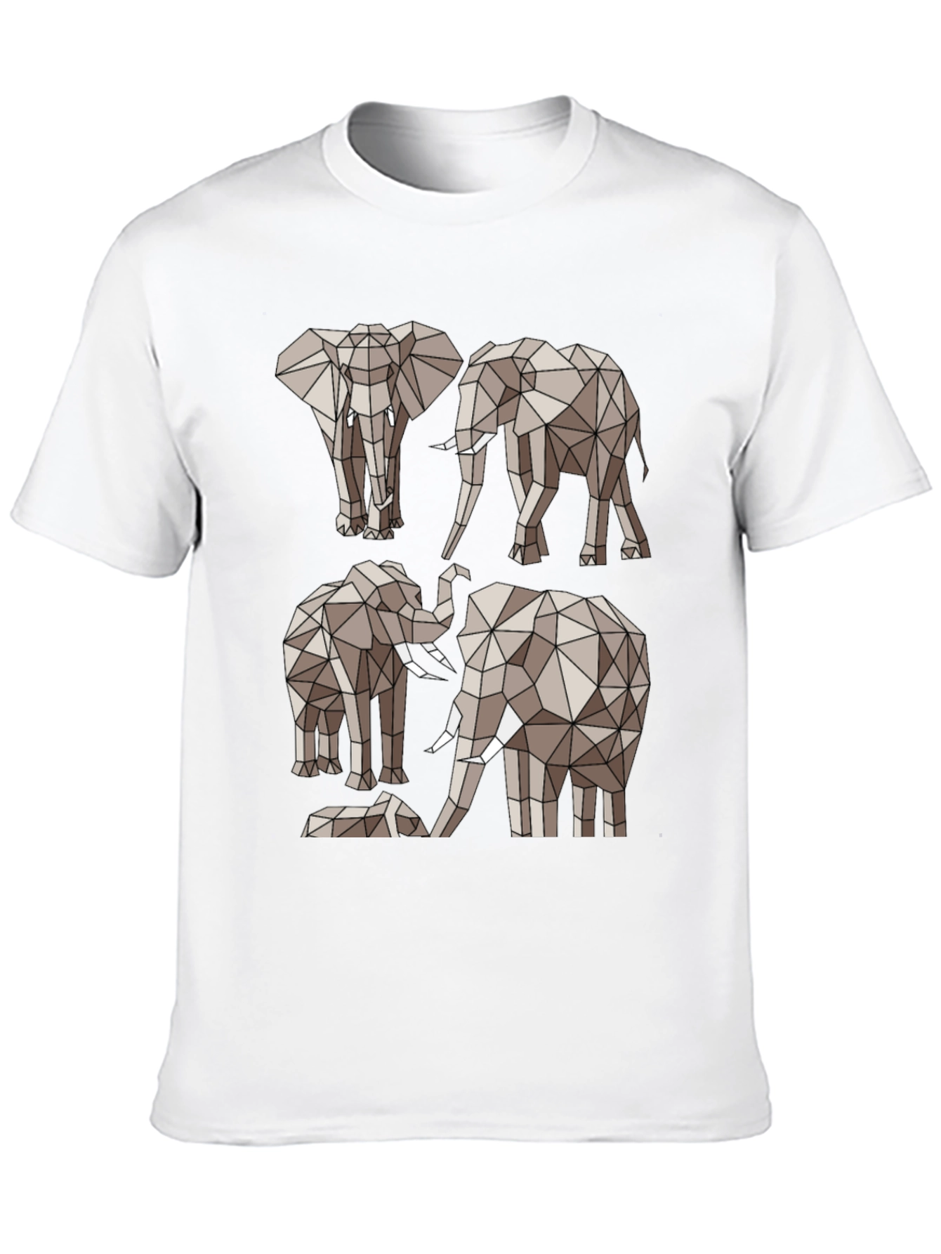 Geometric Elephant Tee - Modern Animal Print Shirt