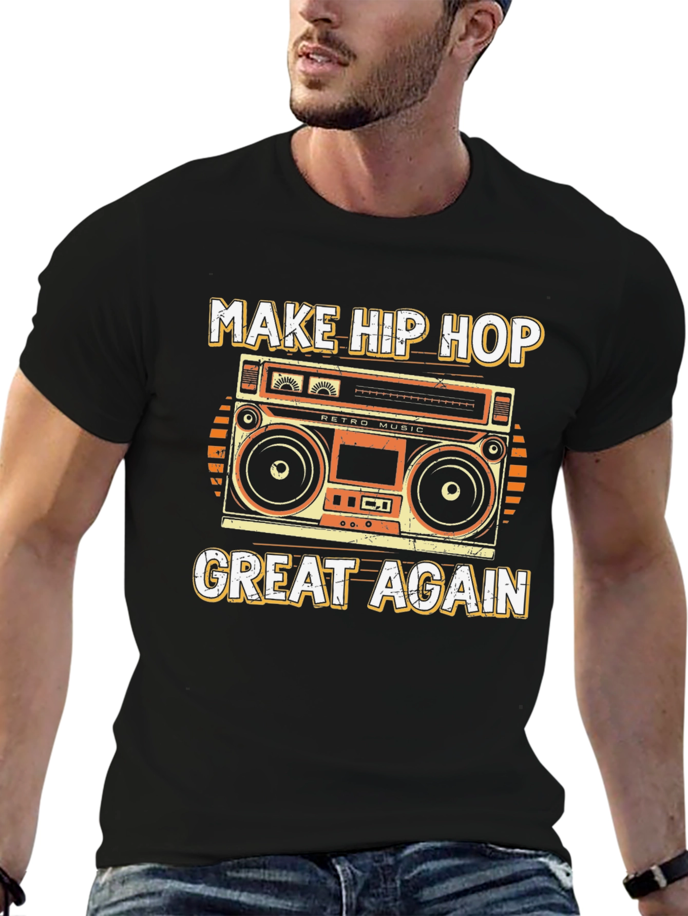Retro Hip Hop Music Boombox T-Shirt