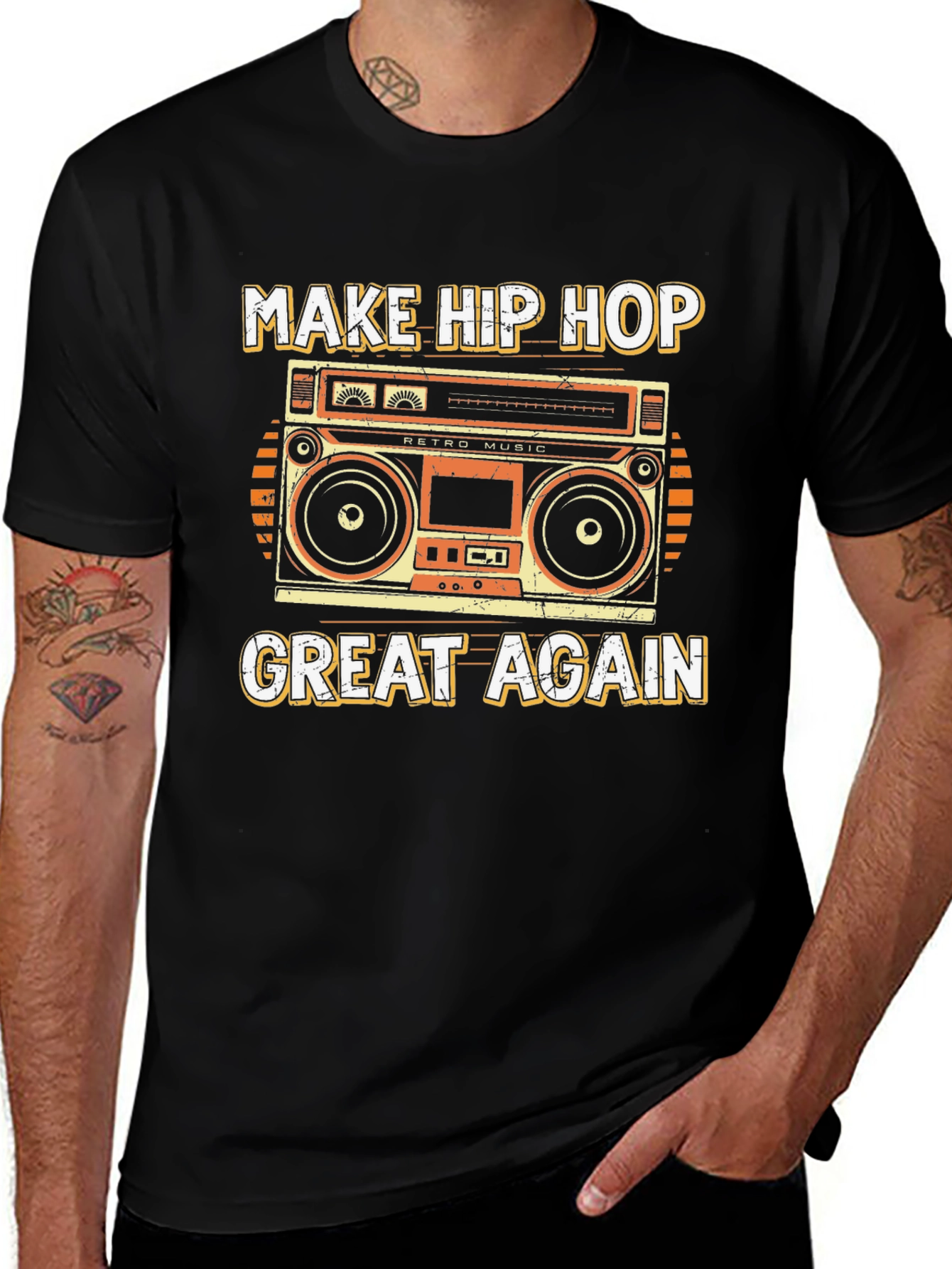 Retro Hip Hop Music Boombox T-Shirt