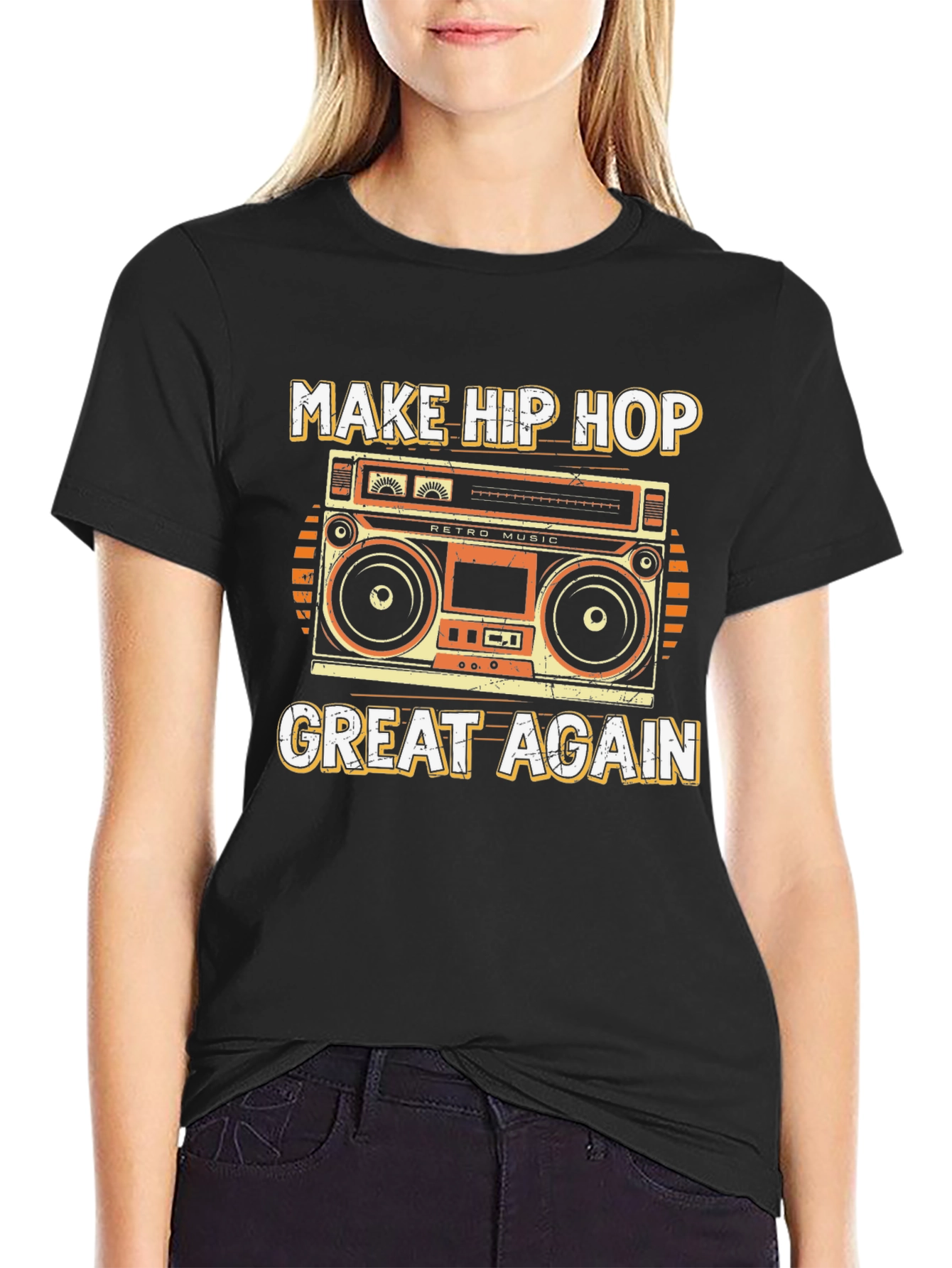 Retro Hip Hop Music Boombox T-Shirt