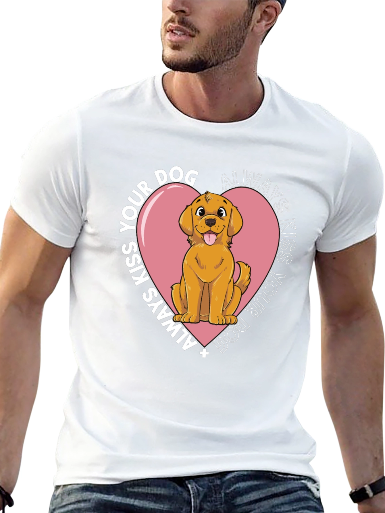 Always Kiss Your Dog T-Shirt - Black Cotton