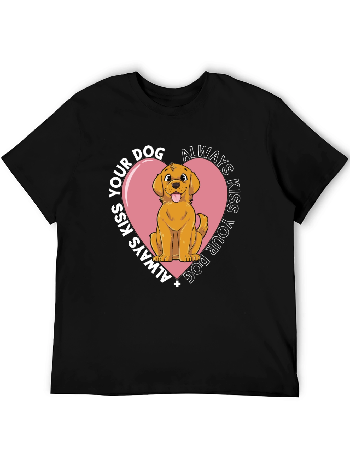 Always Kiss Your Dog T-Shirt - Black Cotton