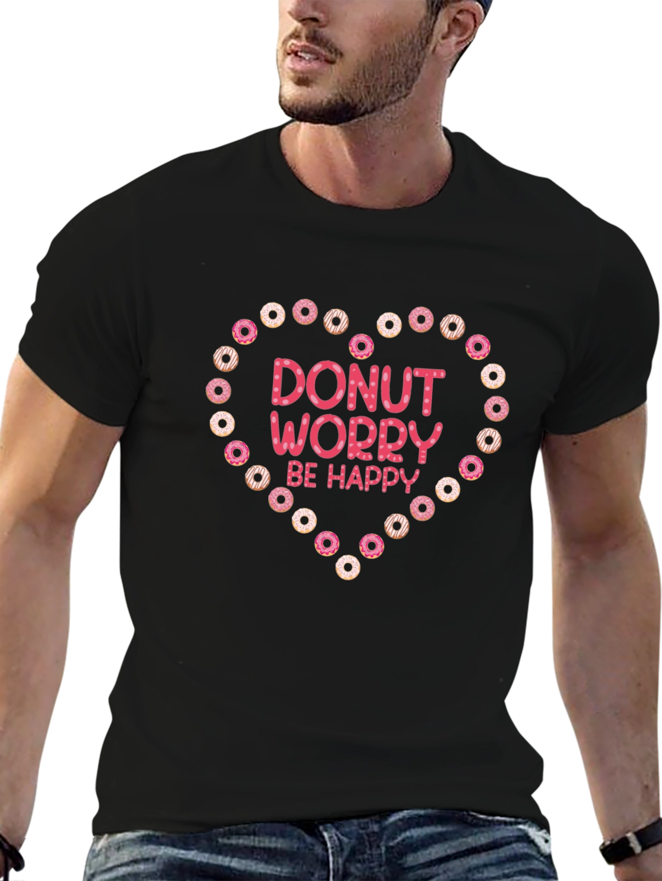 Donut Worry Be Happy Graphic T-Shirt