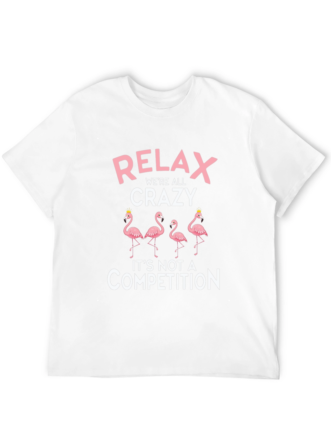 Relax Crazy Flamingo Graphic T-Shirt