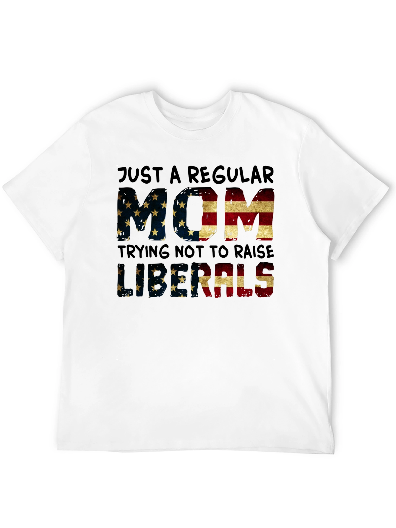 Regular Mom T-Shirt - American Flag Design
