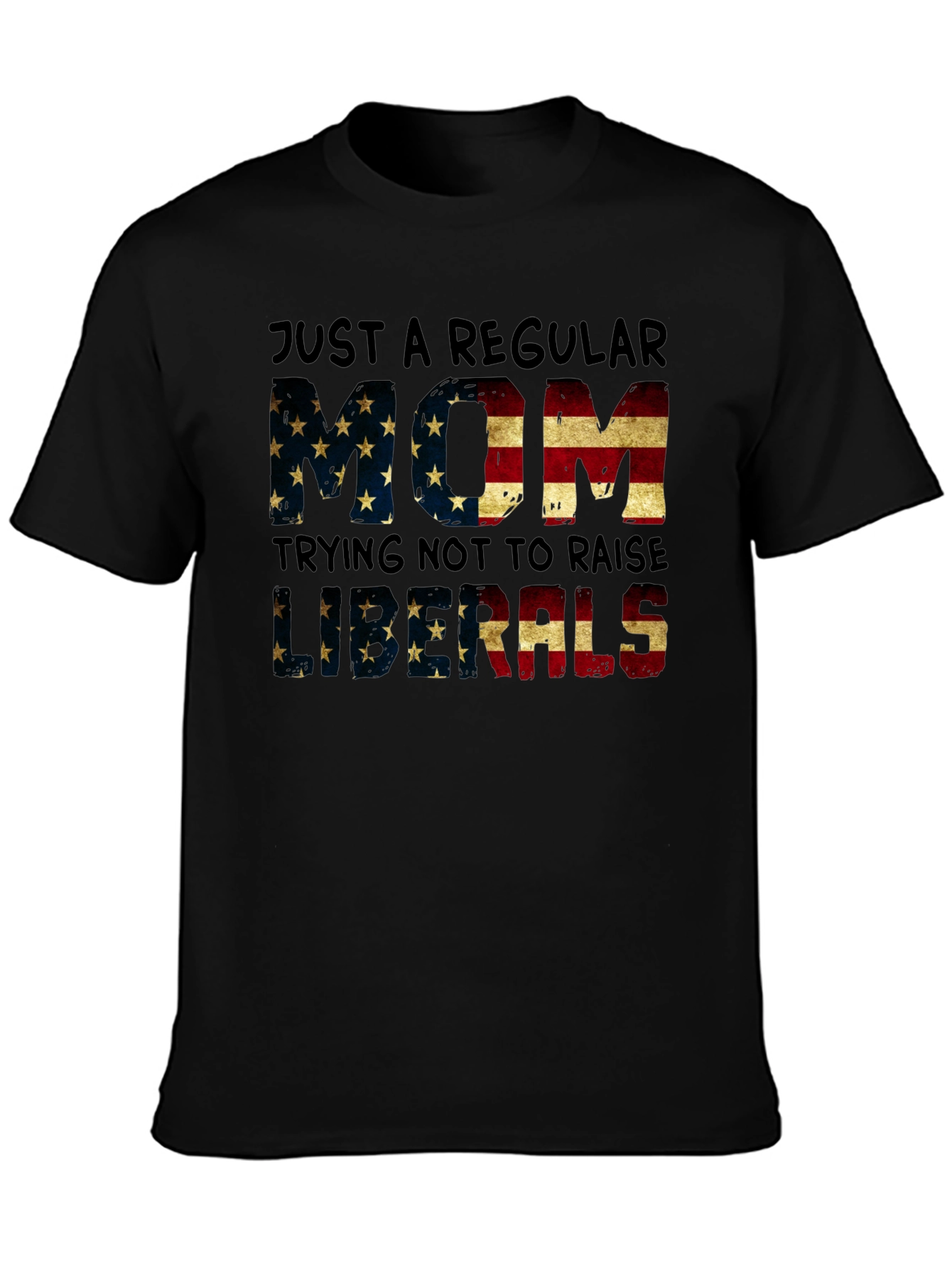 Regular Mom T-Shirt - American Flag Design