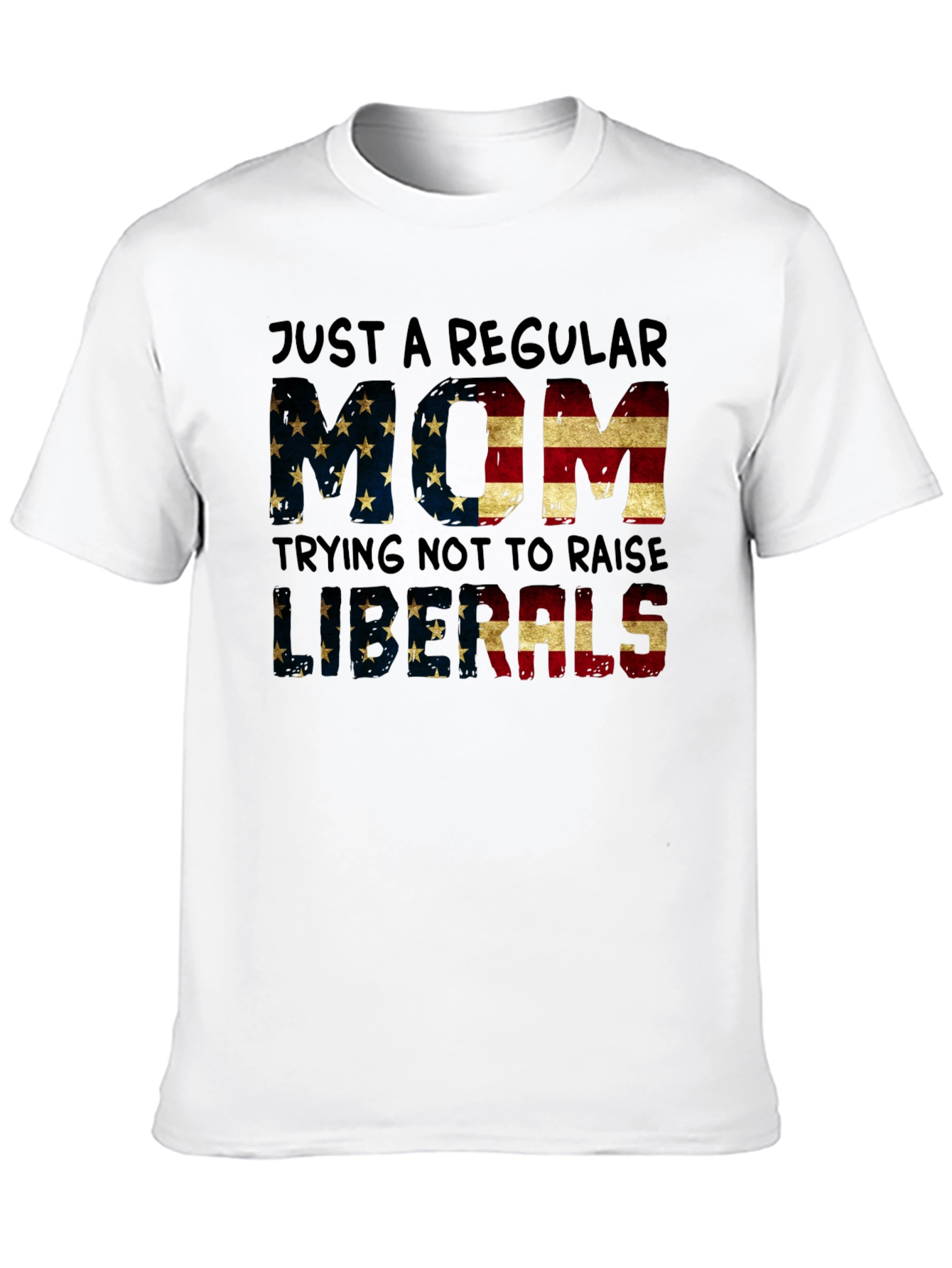 Regular Mom T-Shirt - American Flag Design