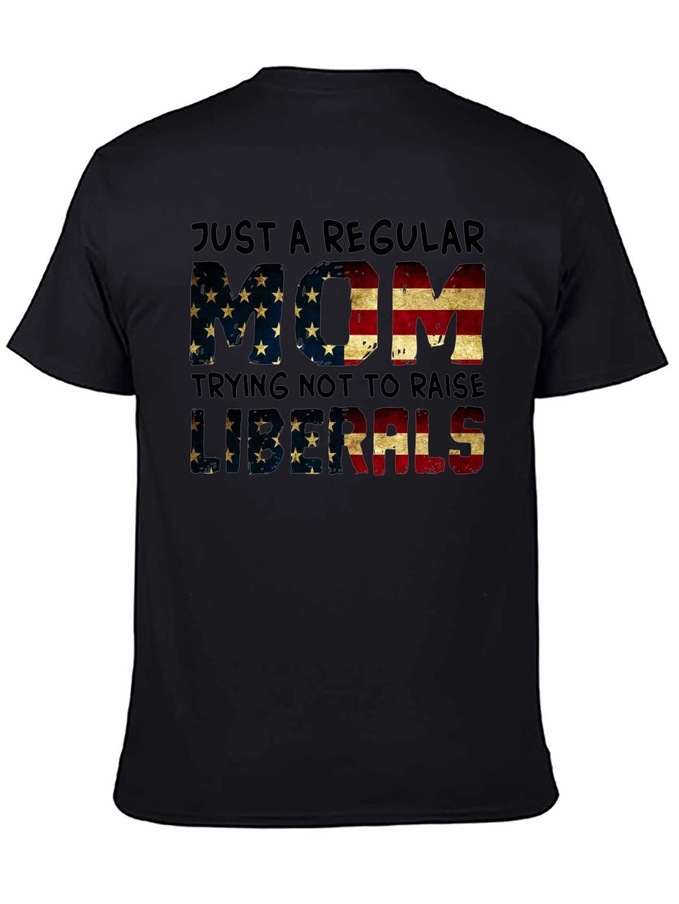 Regular Mom T-Shirt - American Flag Design