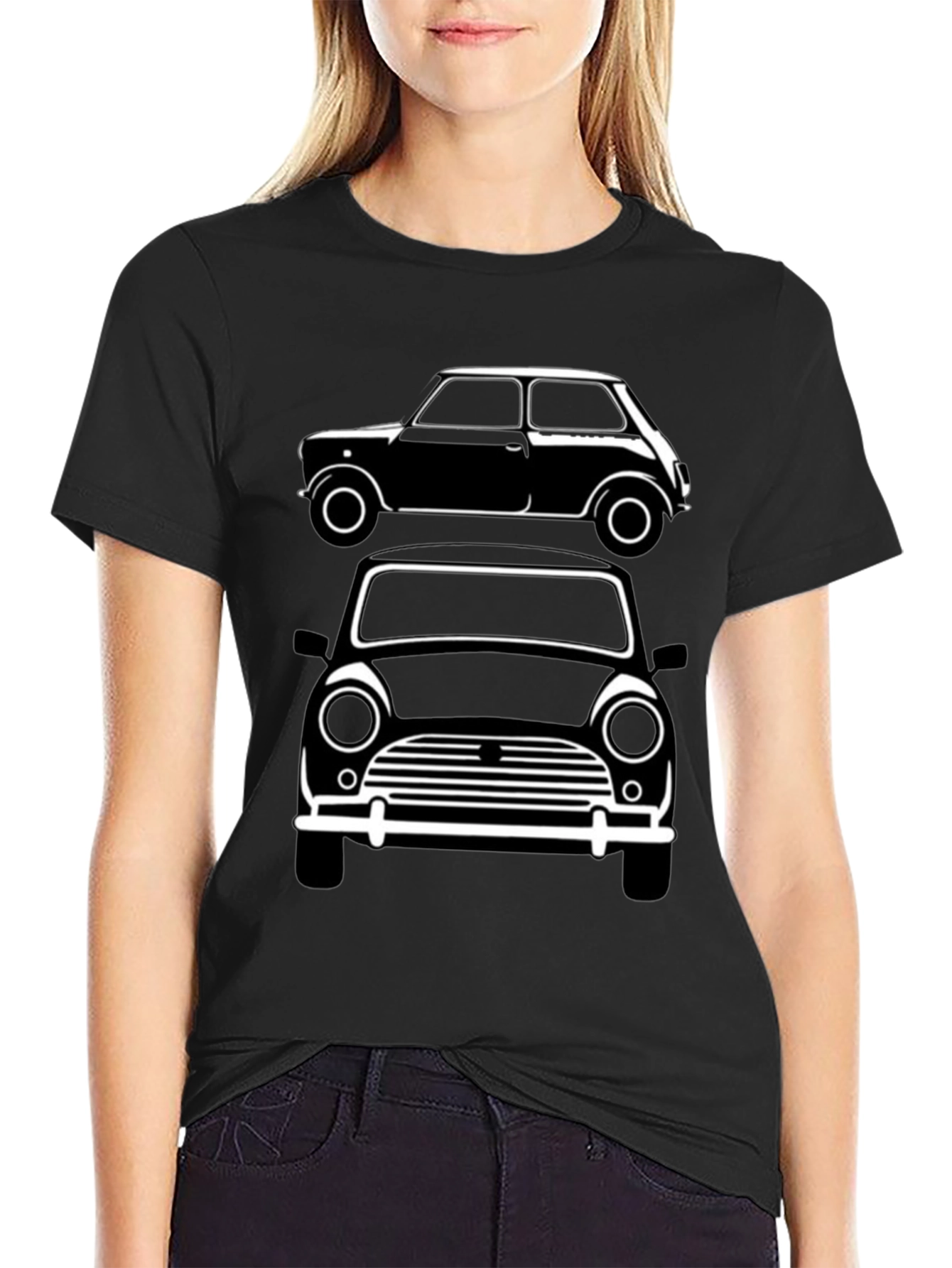 Classic Mini Car T-Shirt - Black Graphic Tee