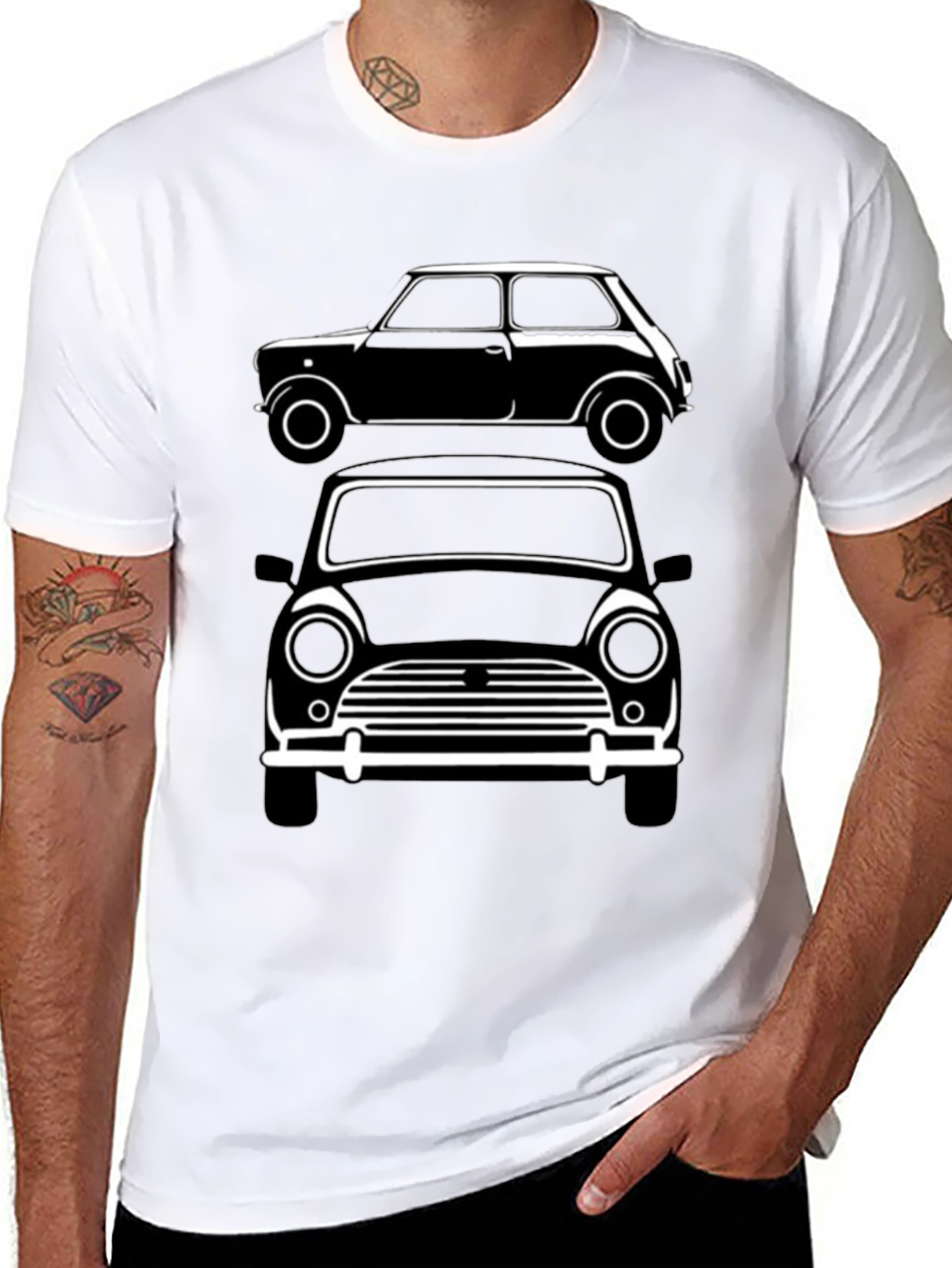 Classic Mini Car T-Shirt - Black Graphic Tee