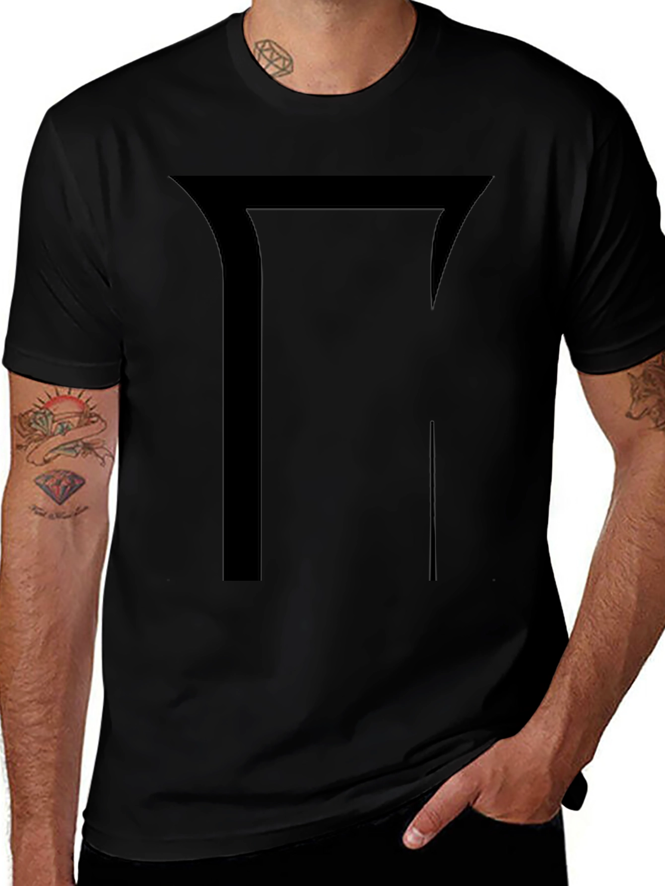 Geometric Graphic Black T-Shirt - Modern Design
