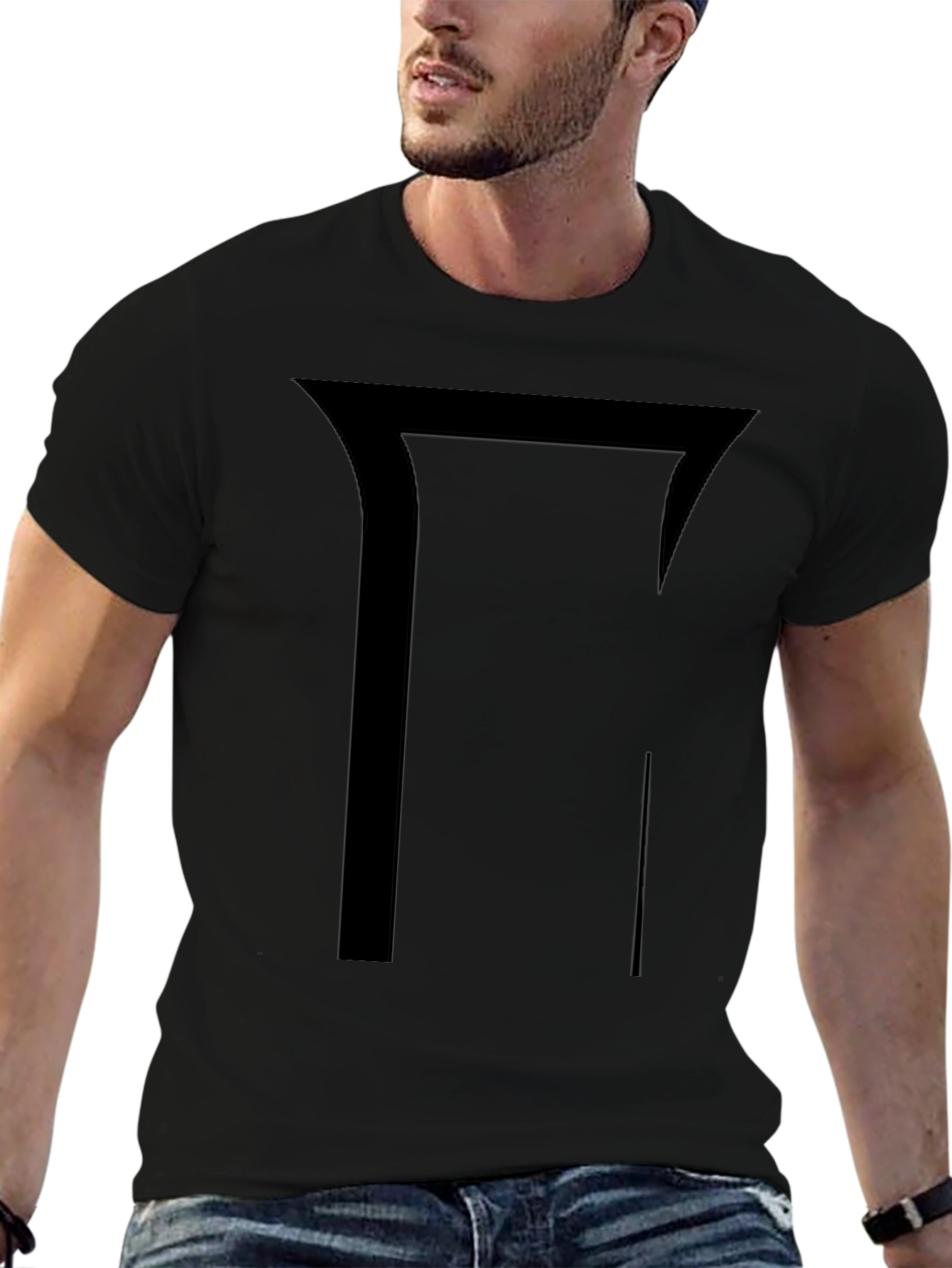 Geometric Graphic Black T-Shirt - Modern Design