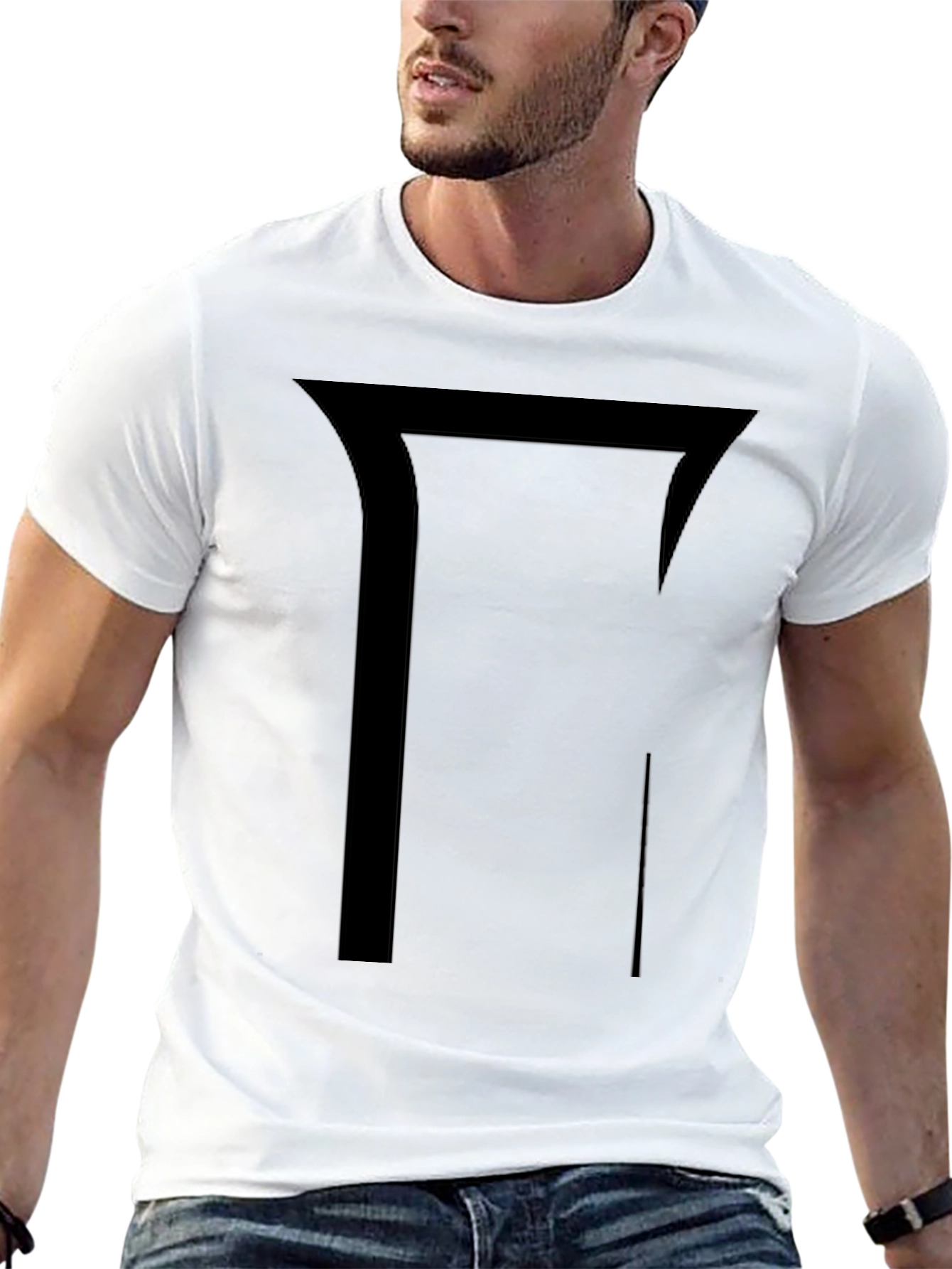 Geometric Graphic Black T-Shirt - Modern Design
