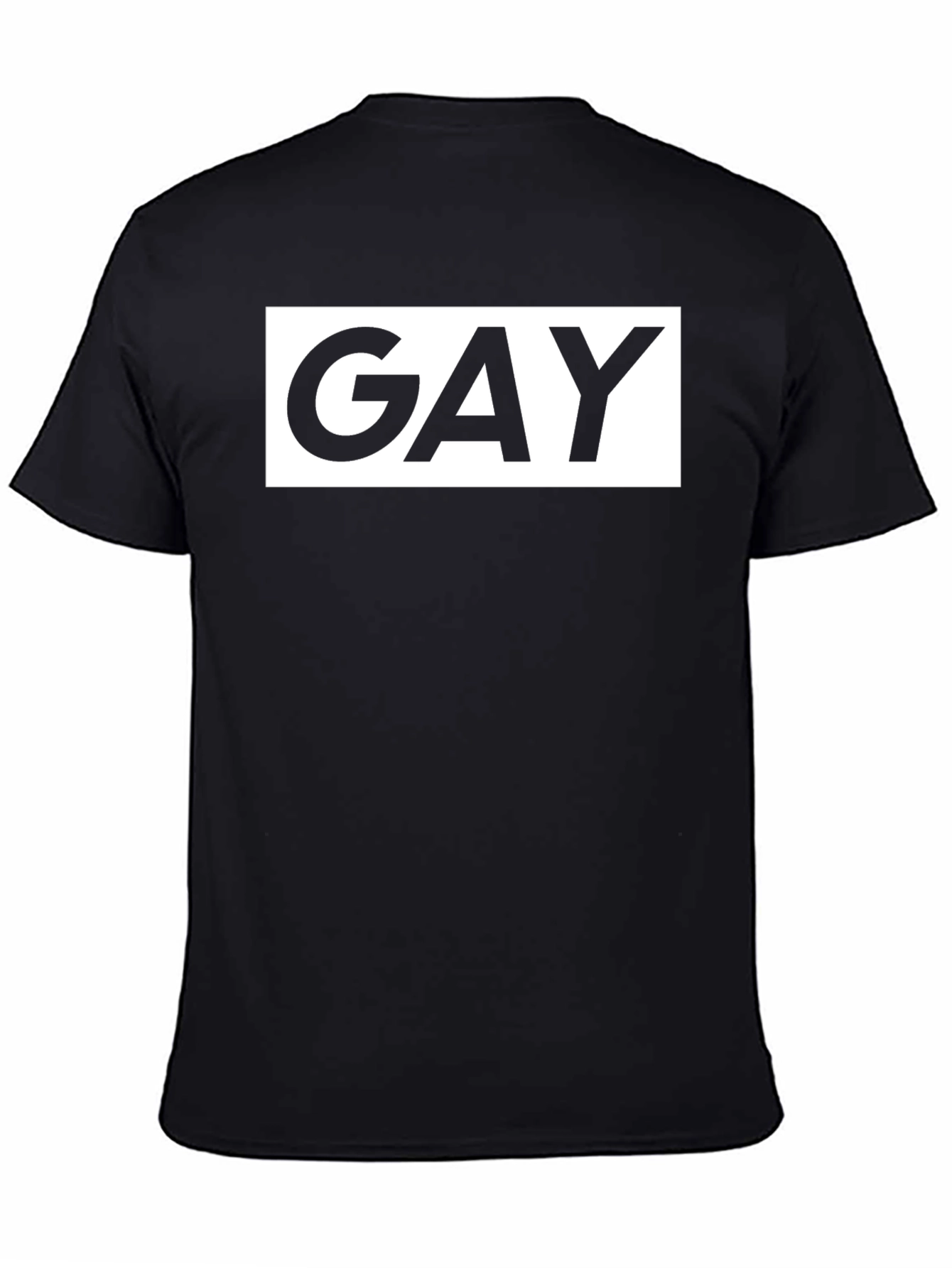Bold GAY Graphic Tee - Black Cotton T-Shirt