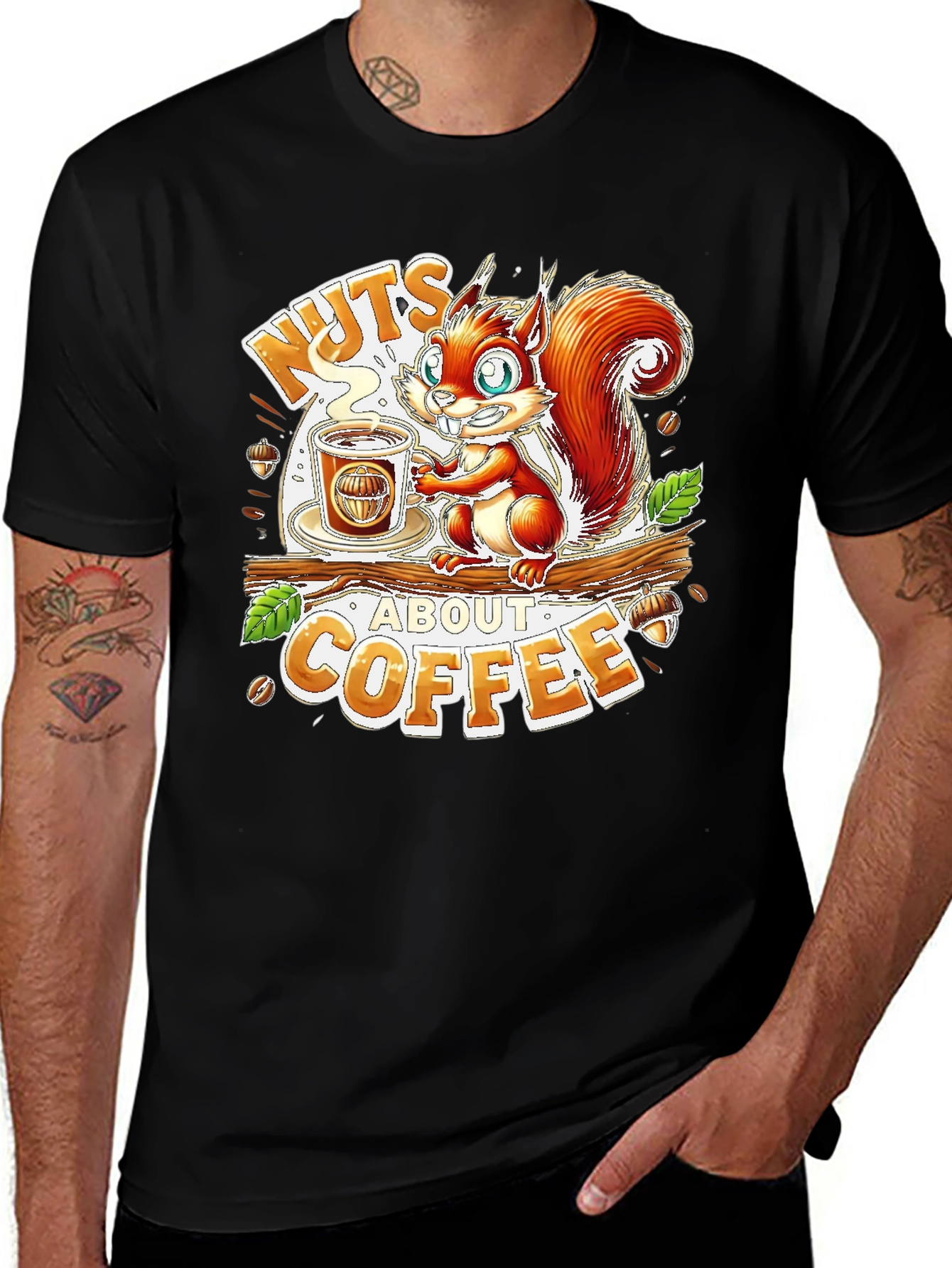 Nuts About Coffee Graphic T-Shirt